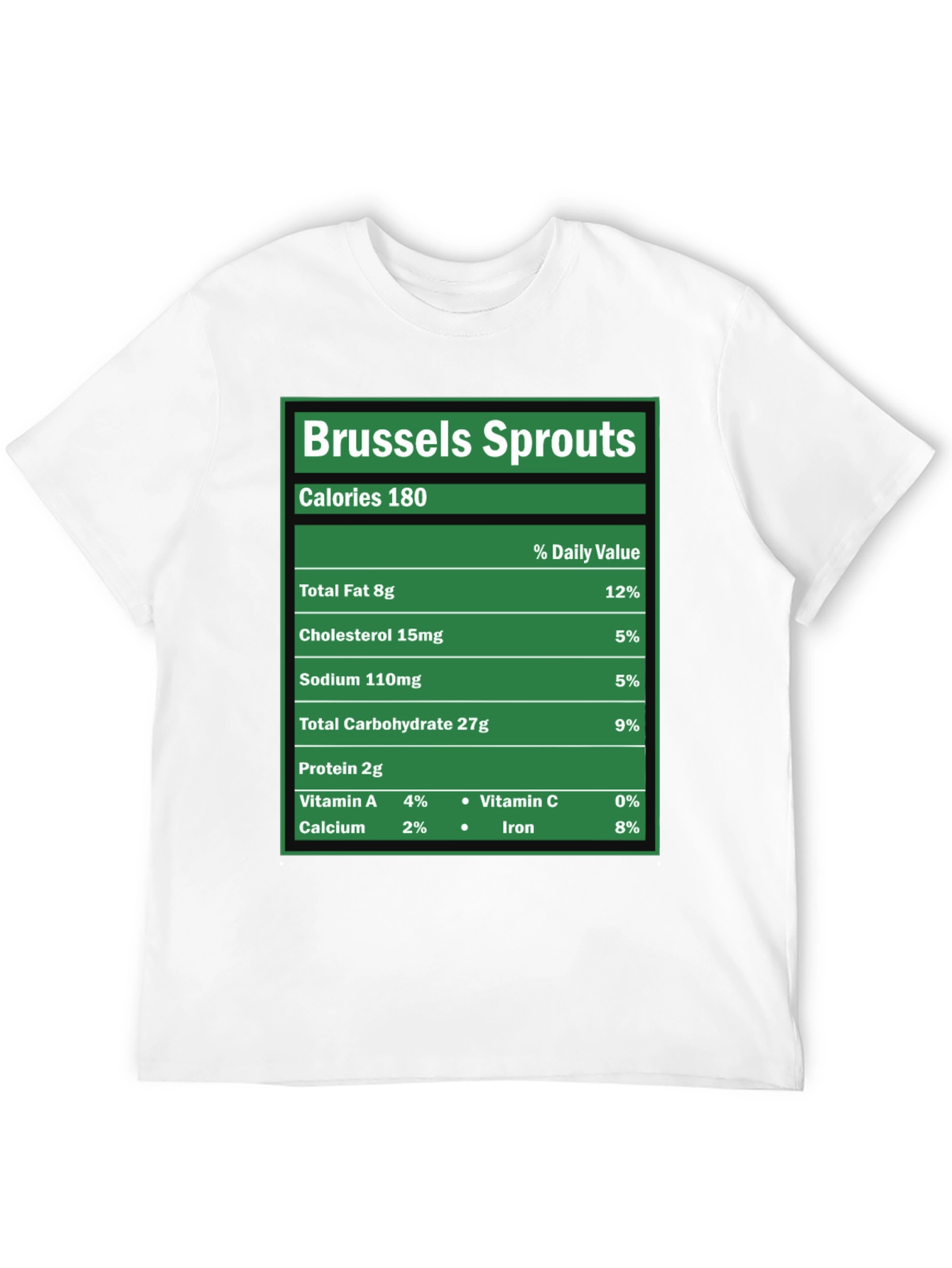 Black Brussels Sprouts Nutrition Facts Novelty T-Shirt view 12