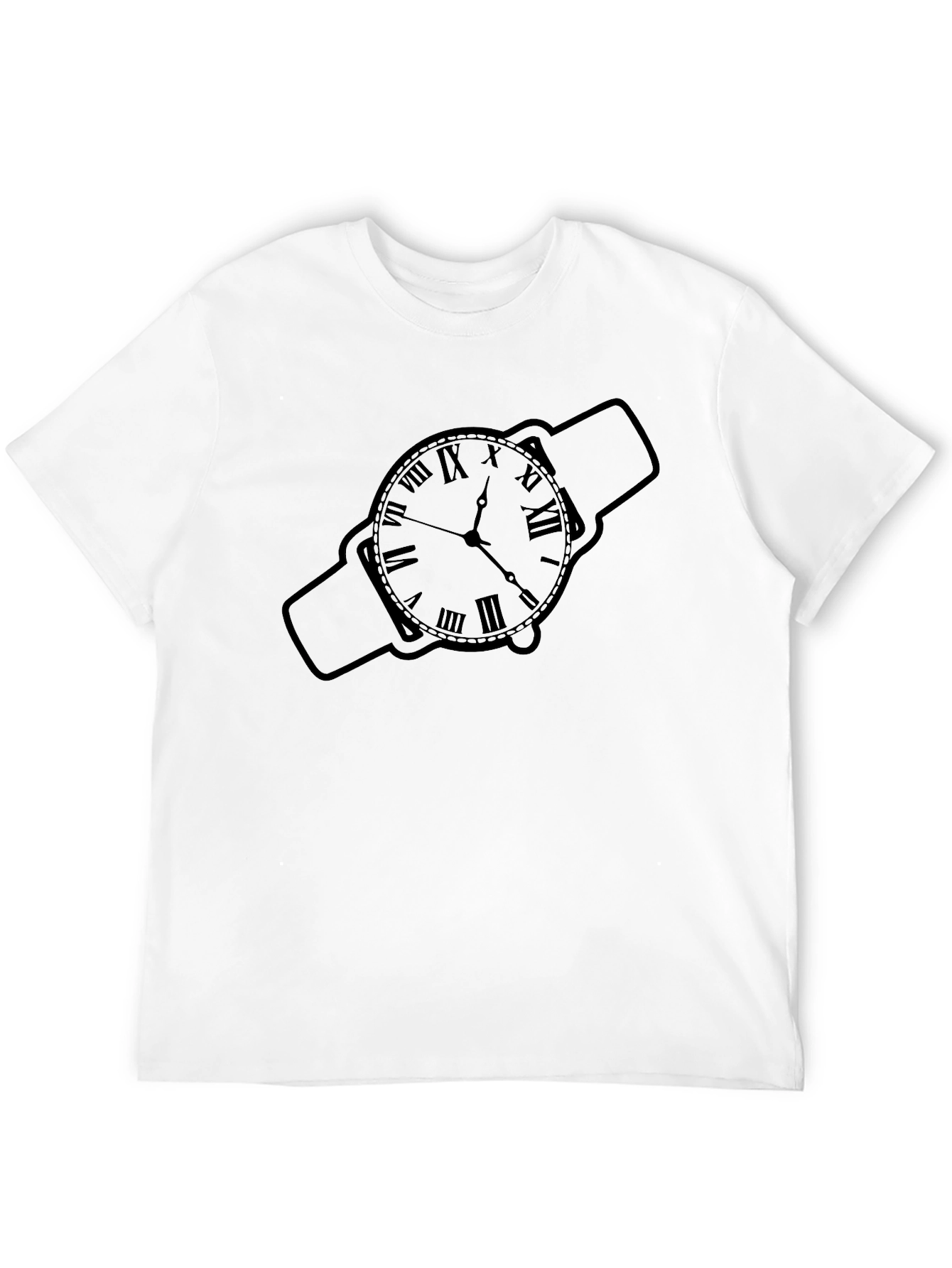 Black Classic Timepiece Graphic Tee - Stylish Watch Design view 12