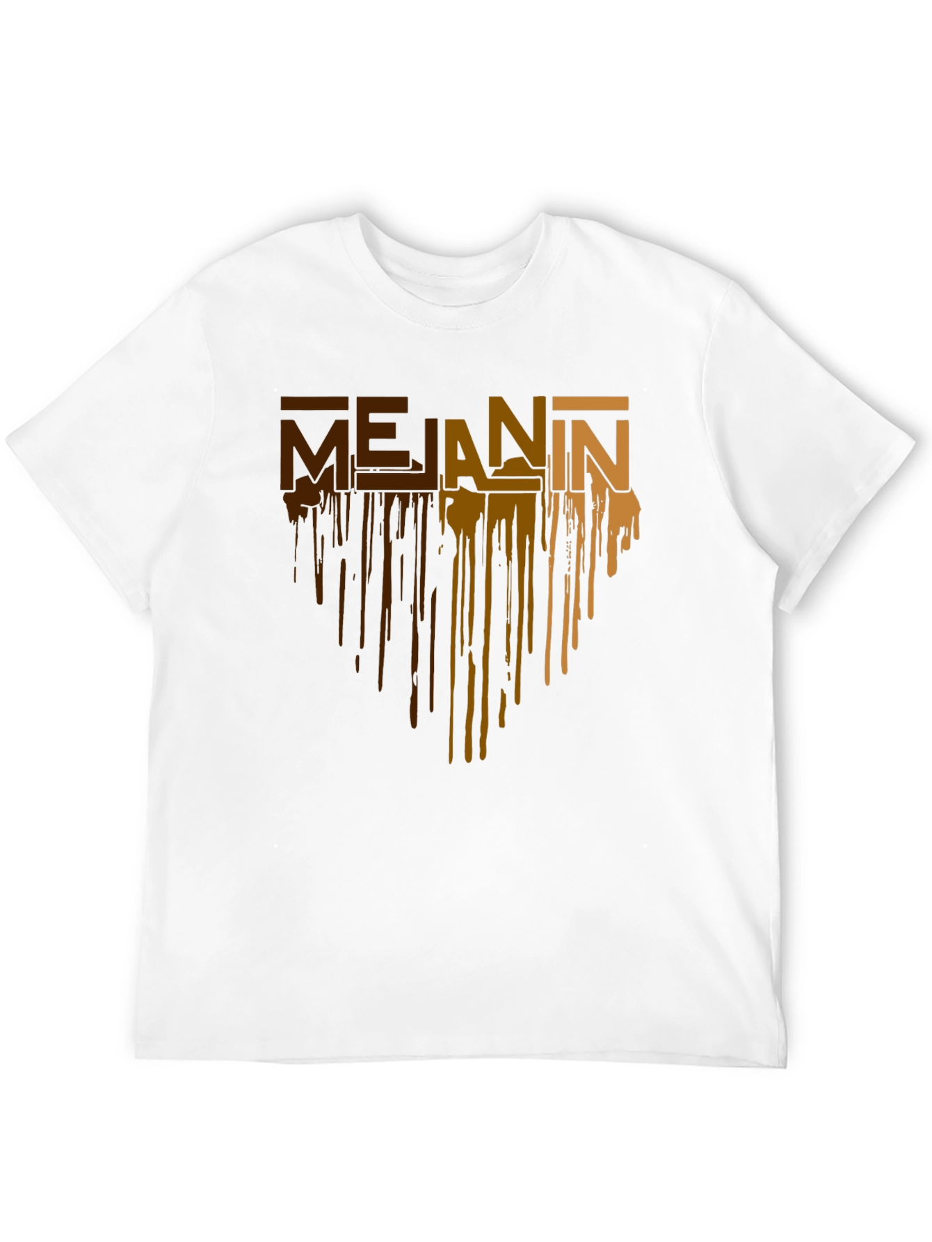 Black Melanin Drip Graphic T-Shirt - Black Cotton Tee view 12