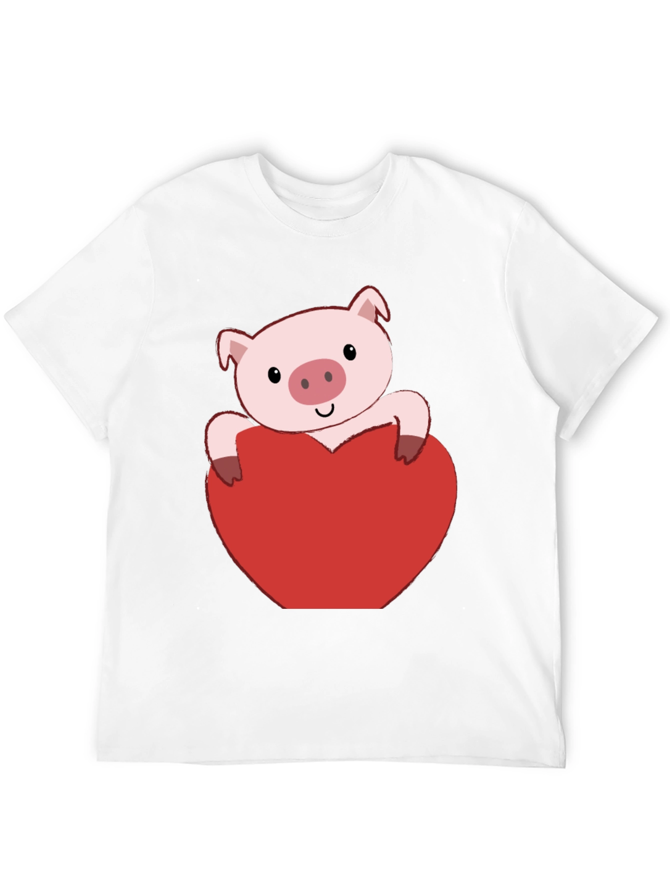Black Pig Heart Valentine's Day T-Shirt view 12