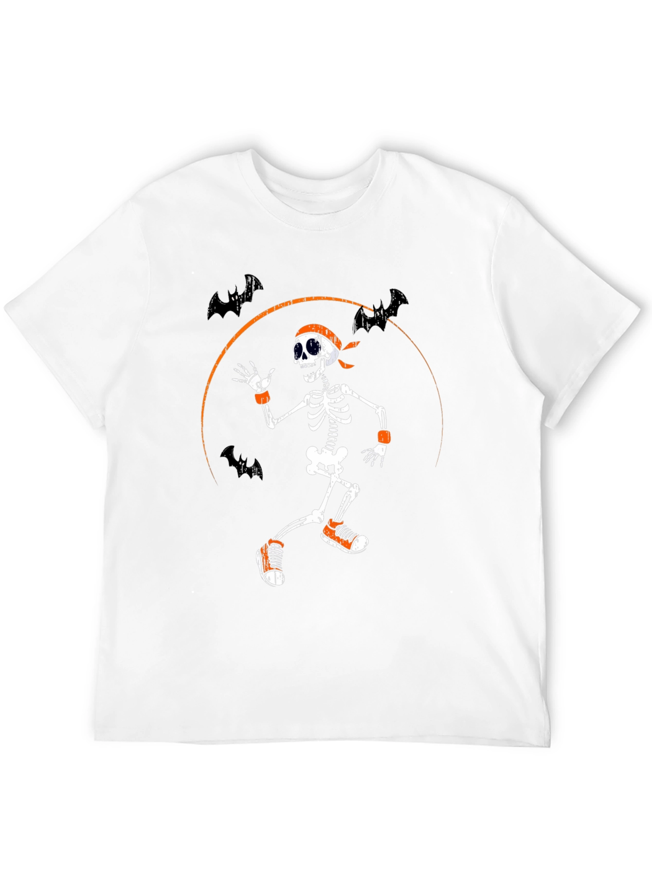 Black Halloween Skeleton Running Bats T-Shirt view 12