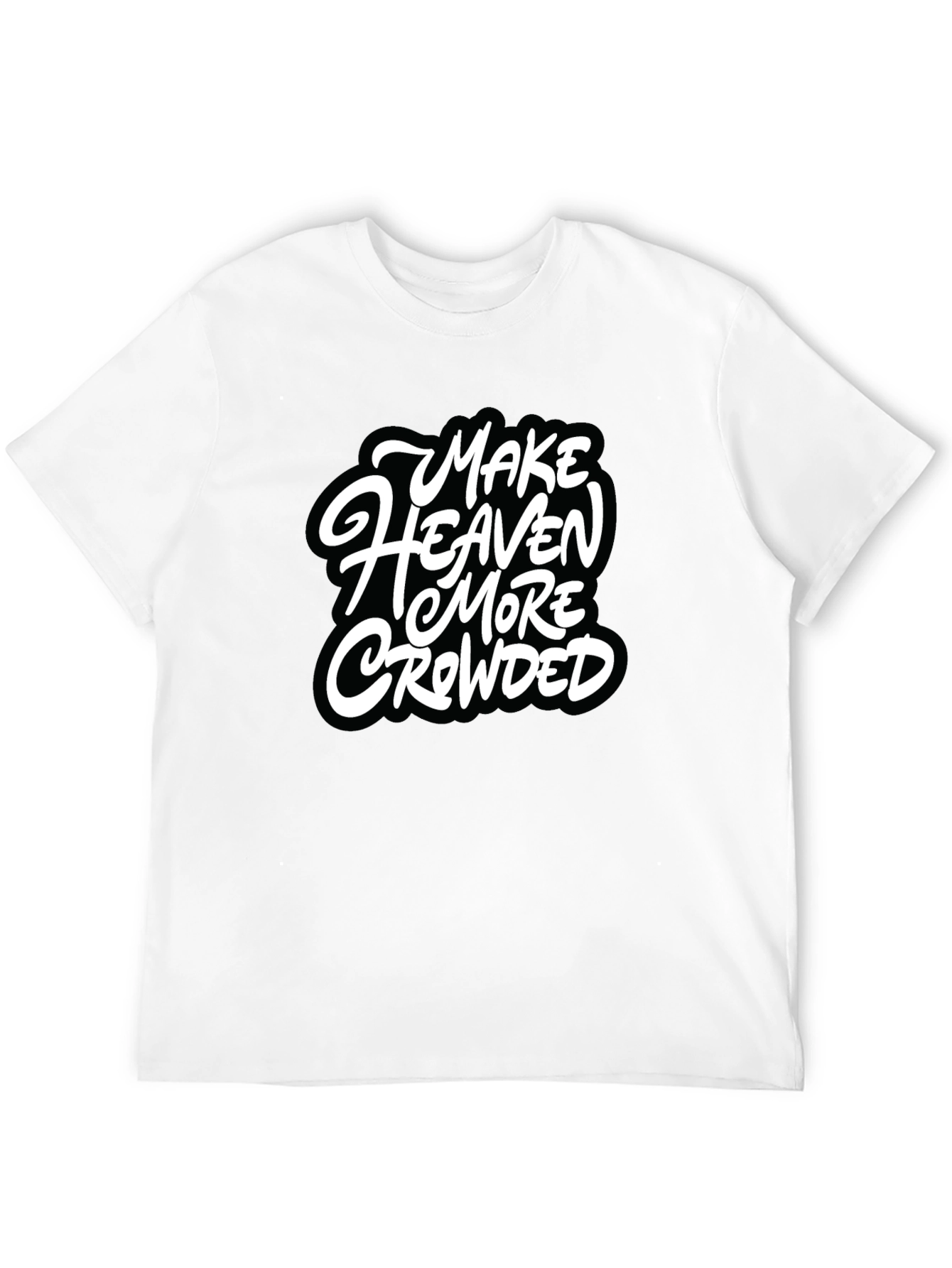 Black Make Heaven More Crowded Black Graphic Tee view 12