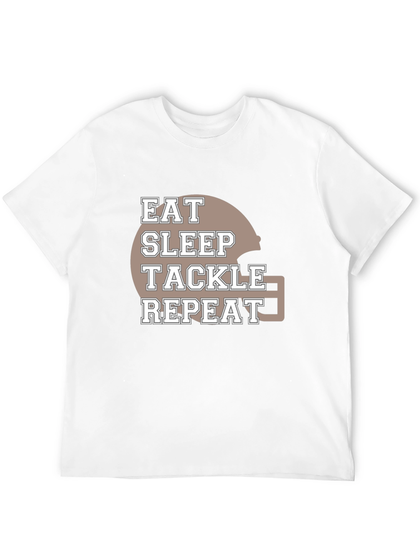 Black Eat Sleep Tackle Repeat Football T-Shirt view 12