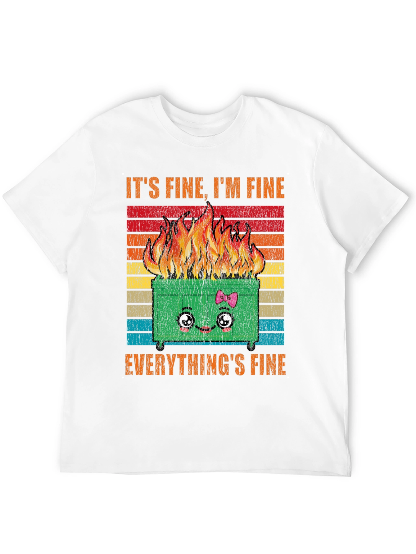 Black It's Fine Everything's Fine Dumpster Fire Graphic Tee view 12