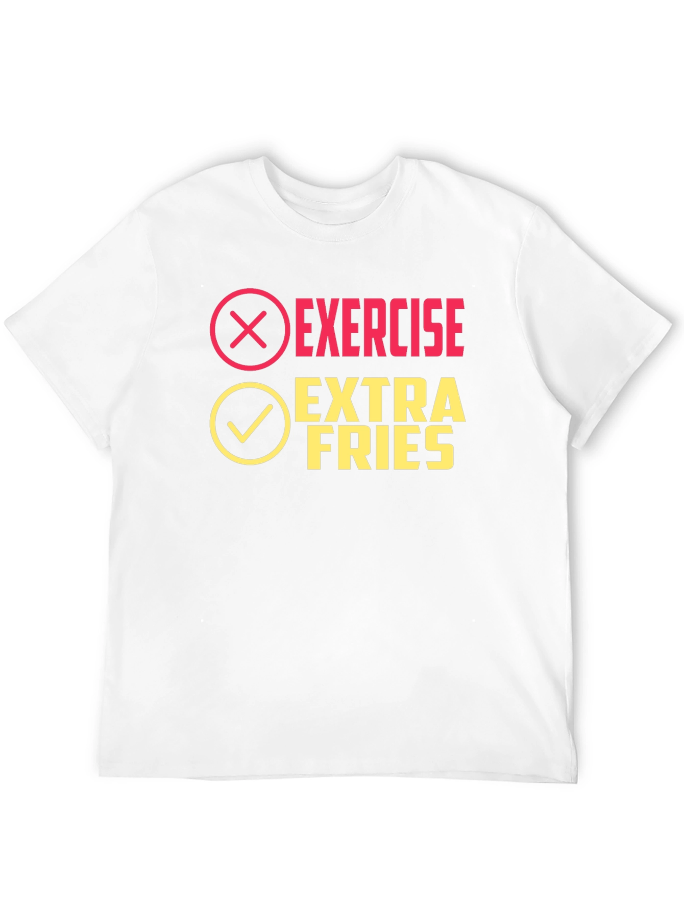 Black Exercise? Extra Fries! Funny Graphic Tee view 12
