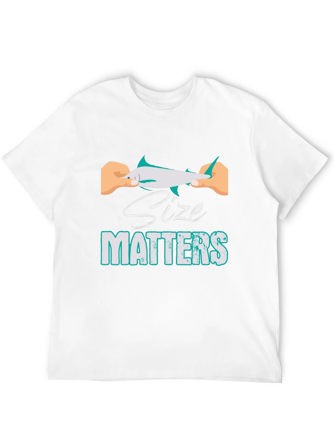 Black Size Matters Funny Fishing T-Shirt view 12