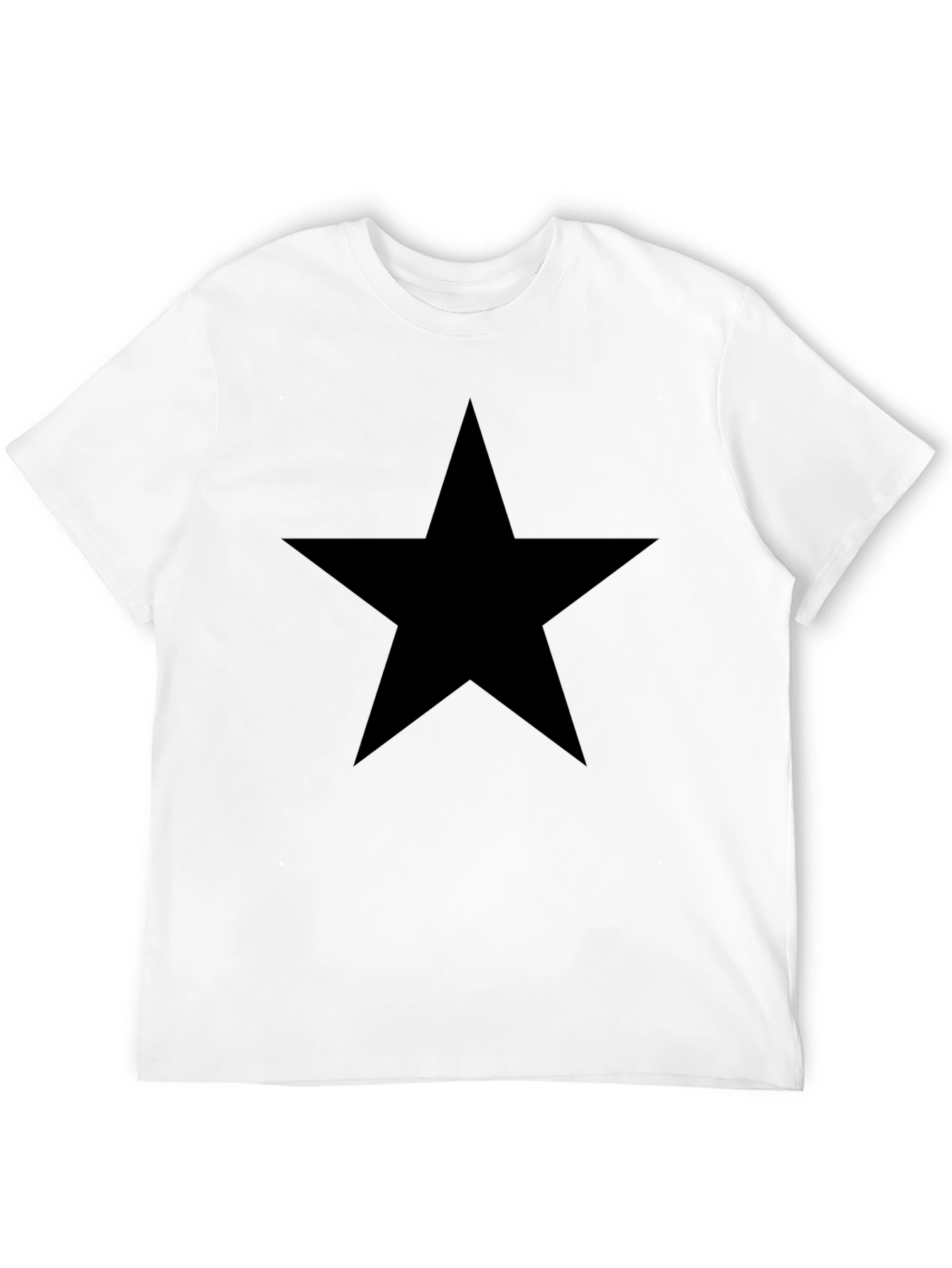 Black Bold Star Graphic Black Tee - Modern Casual Style view 12