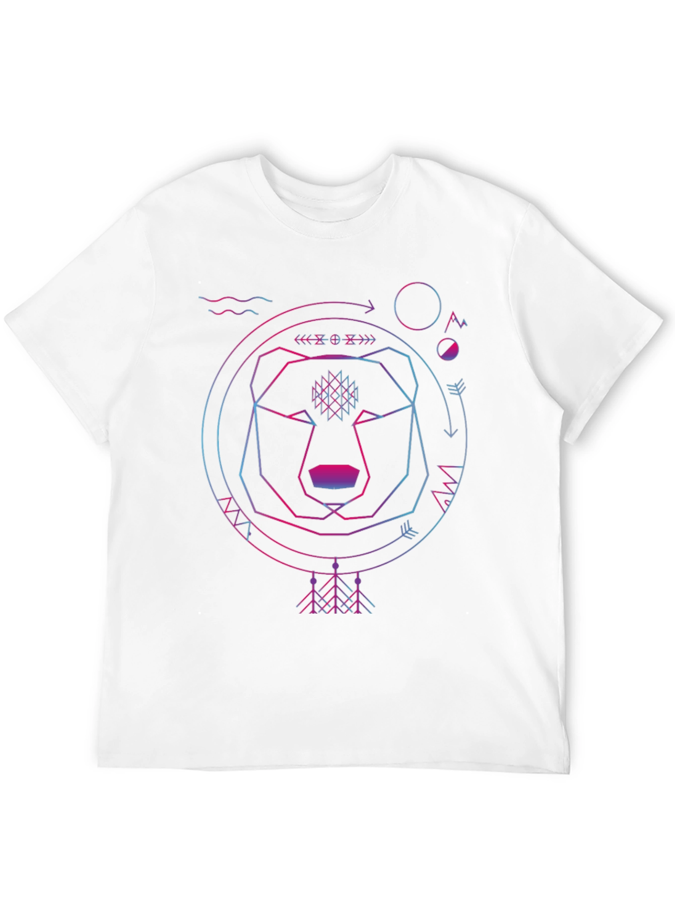 Black Geometric Bear Graphic Tee - Black Cotton view 12