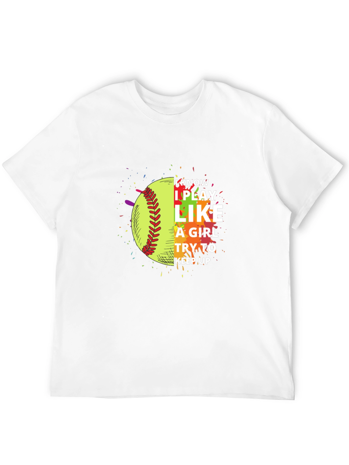 Black I Play Like a Girl Softball T-Shirt view 12