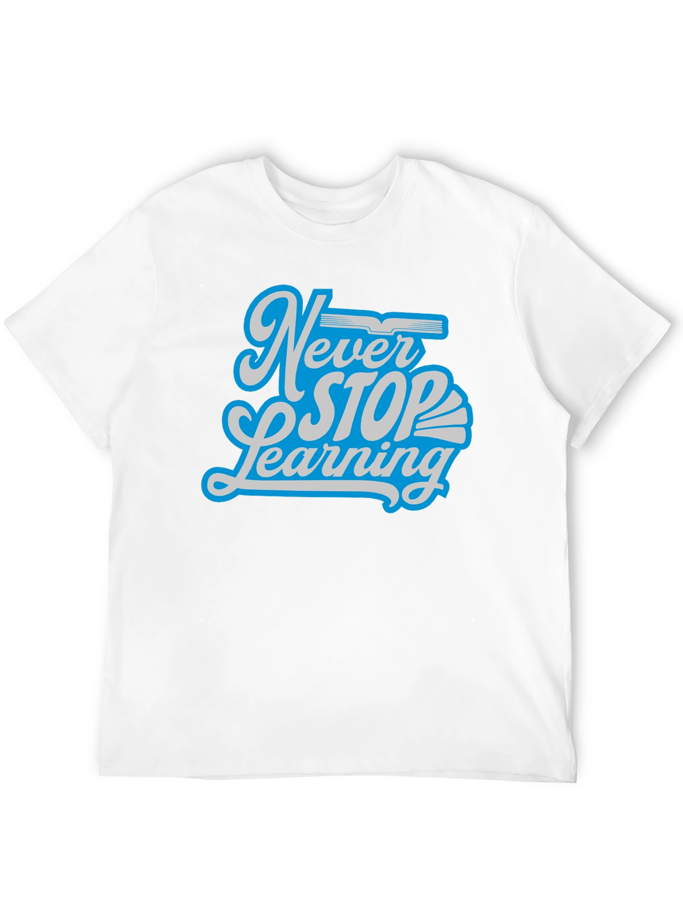 Black Never Stop Learning Graphic T-Shirt view 12