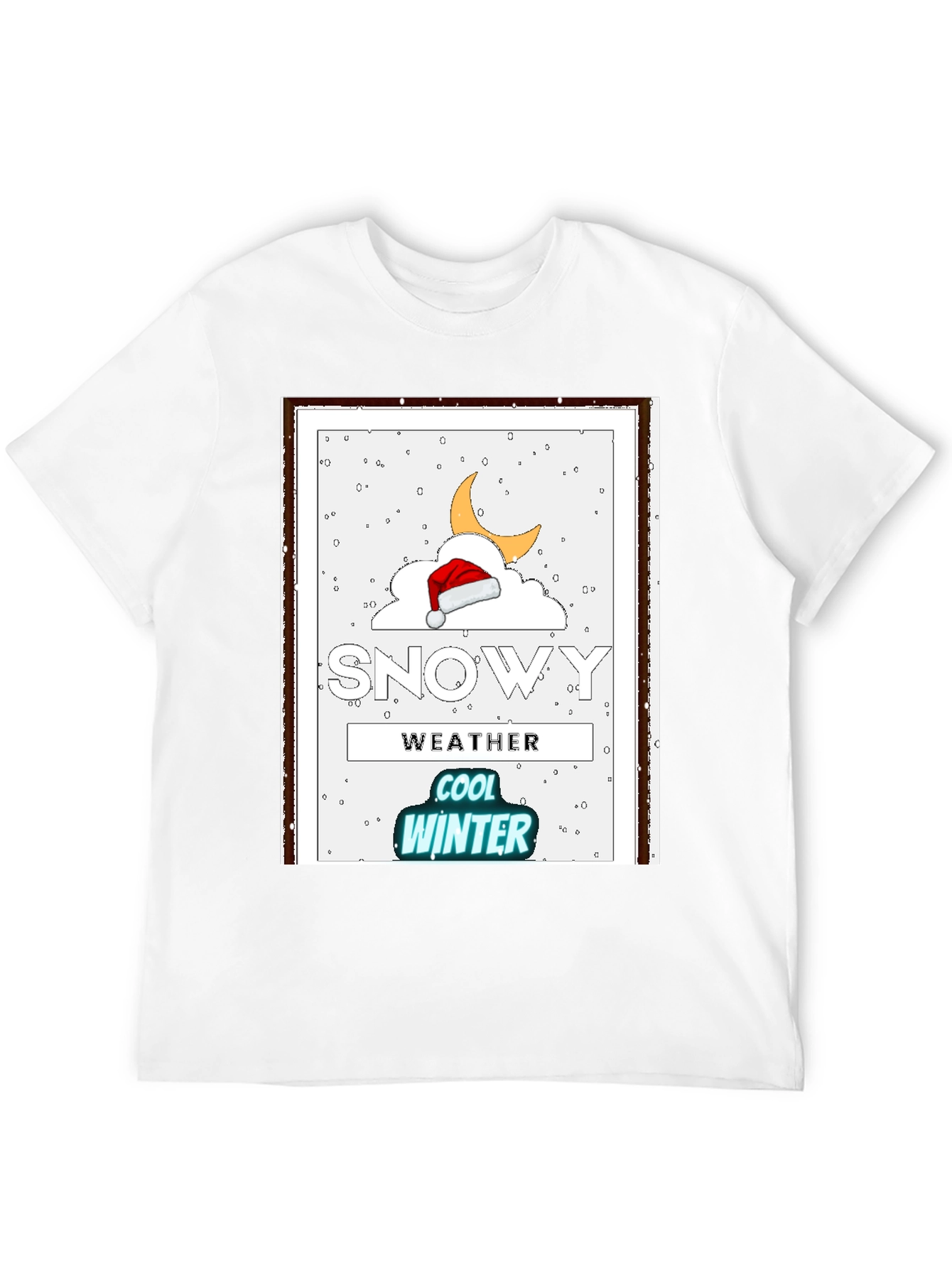 Black Snowy Weather Cool Winter T-Shirt view 12