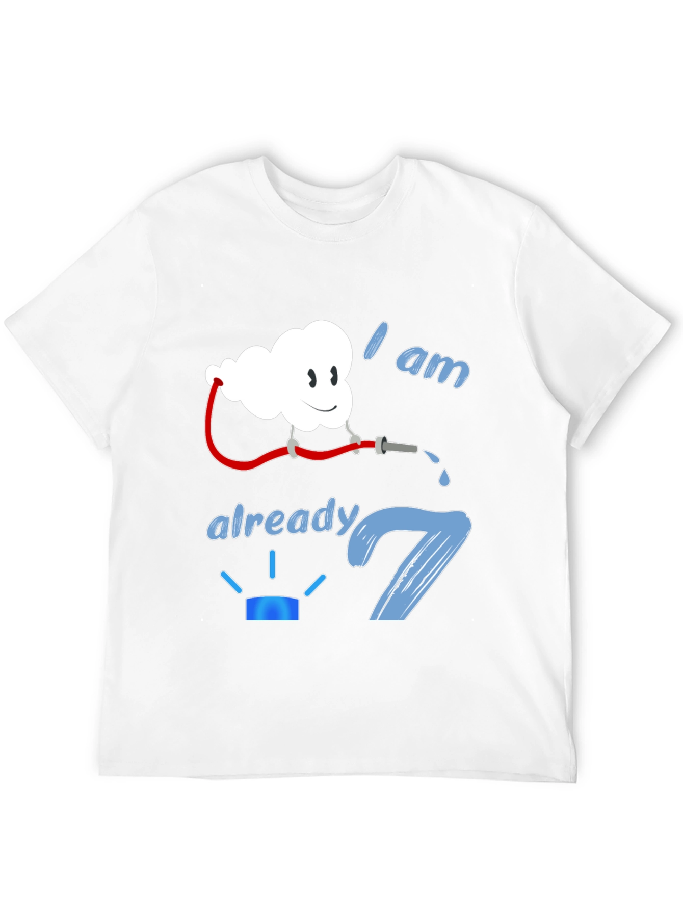 Black I am Already 7 Birthday Firefighter Cloud Black T-Shirt view 12