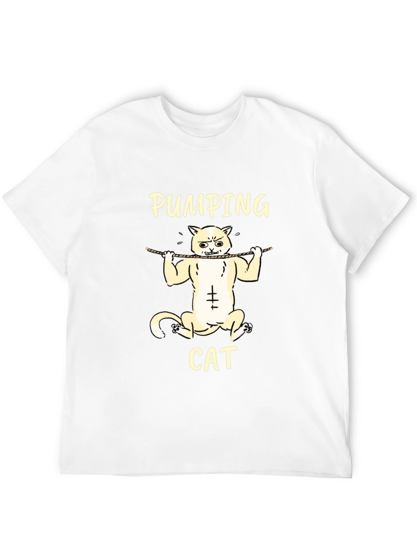 Black Pumping Cat Graphic T-Shirt - Gym Humor Tee view 12