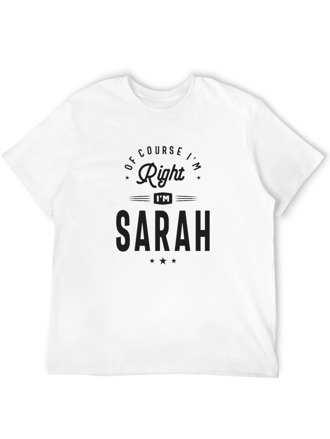 Black Of Course I'm Right I'm Sarah T-Shirt view 12