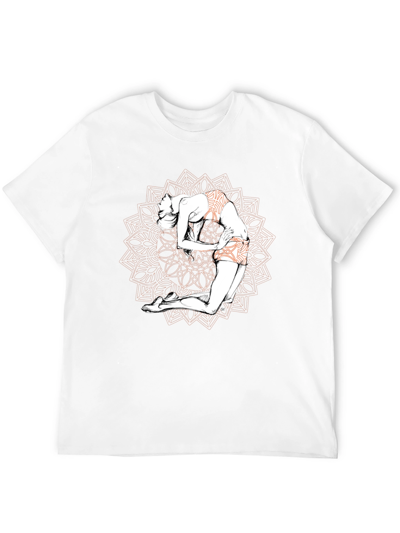 Black Yoga Mandala Graphic T-Shirt - Black view 12