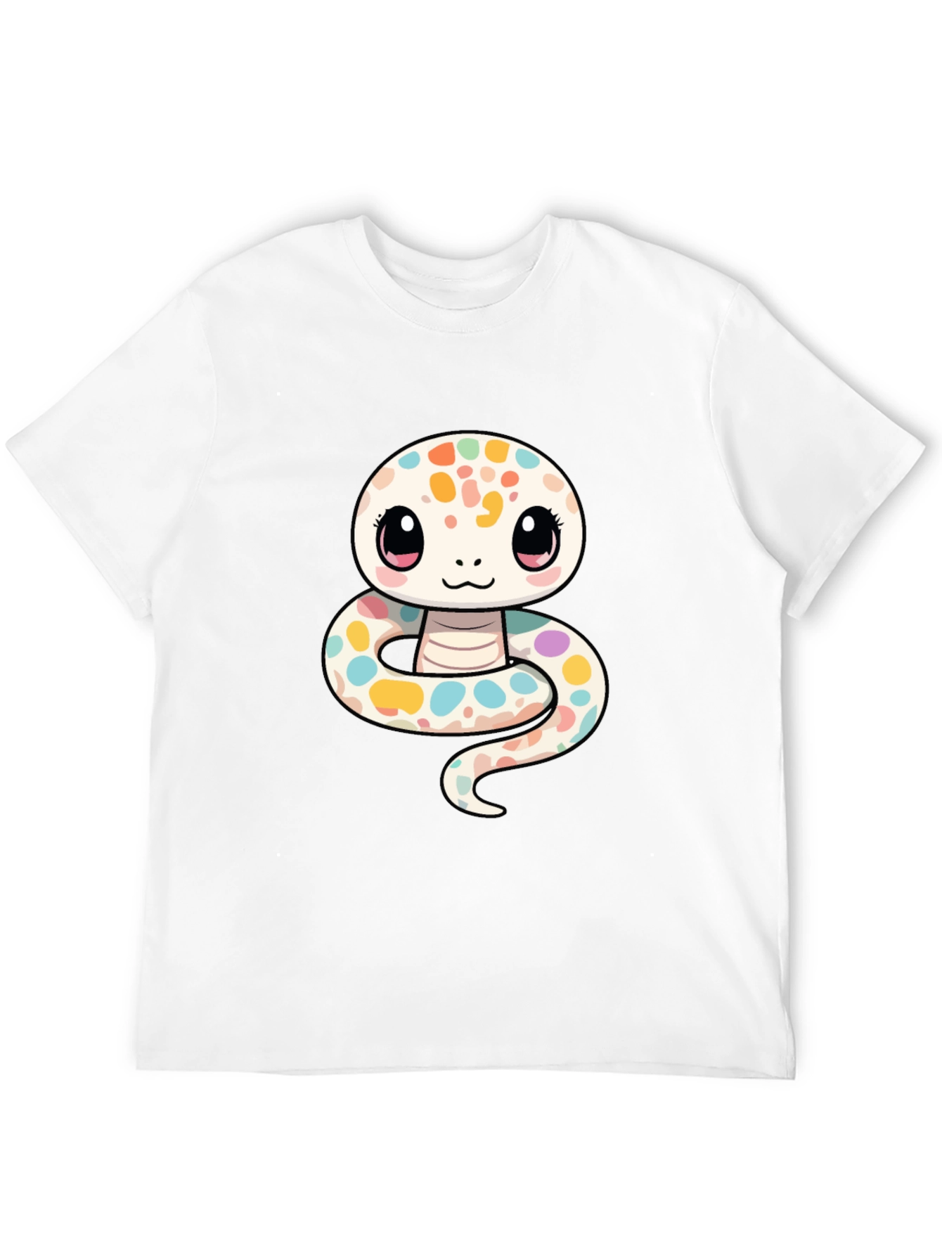Black Cute Cartoon Snake Graphic T-Shirt view 12