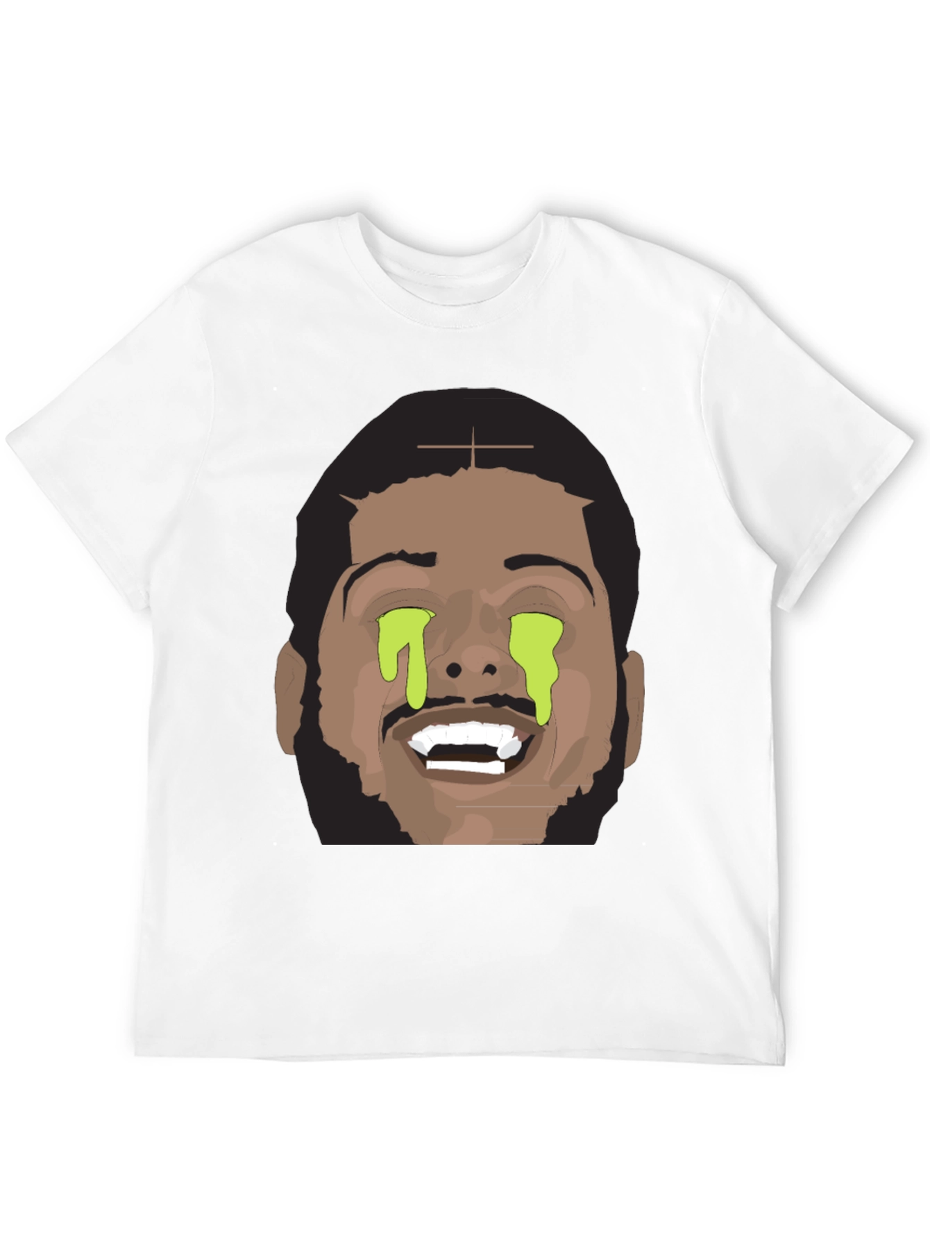 Black Graphic Tee with Dripping Eyes Design view 12