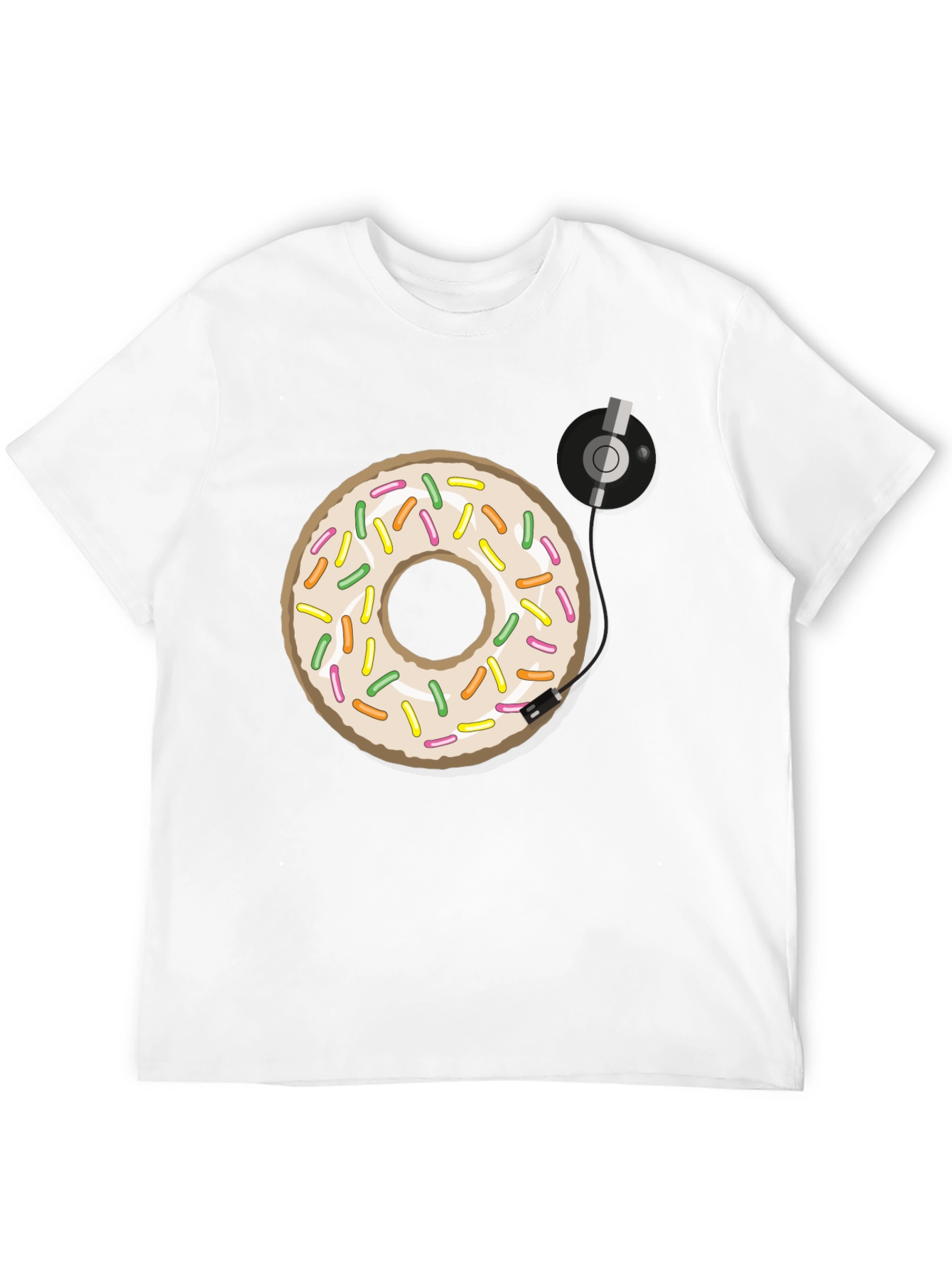 Black Donut Turntable Graphic Tee - Sweet & Groovy Style view 12