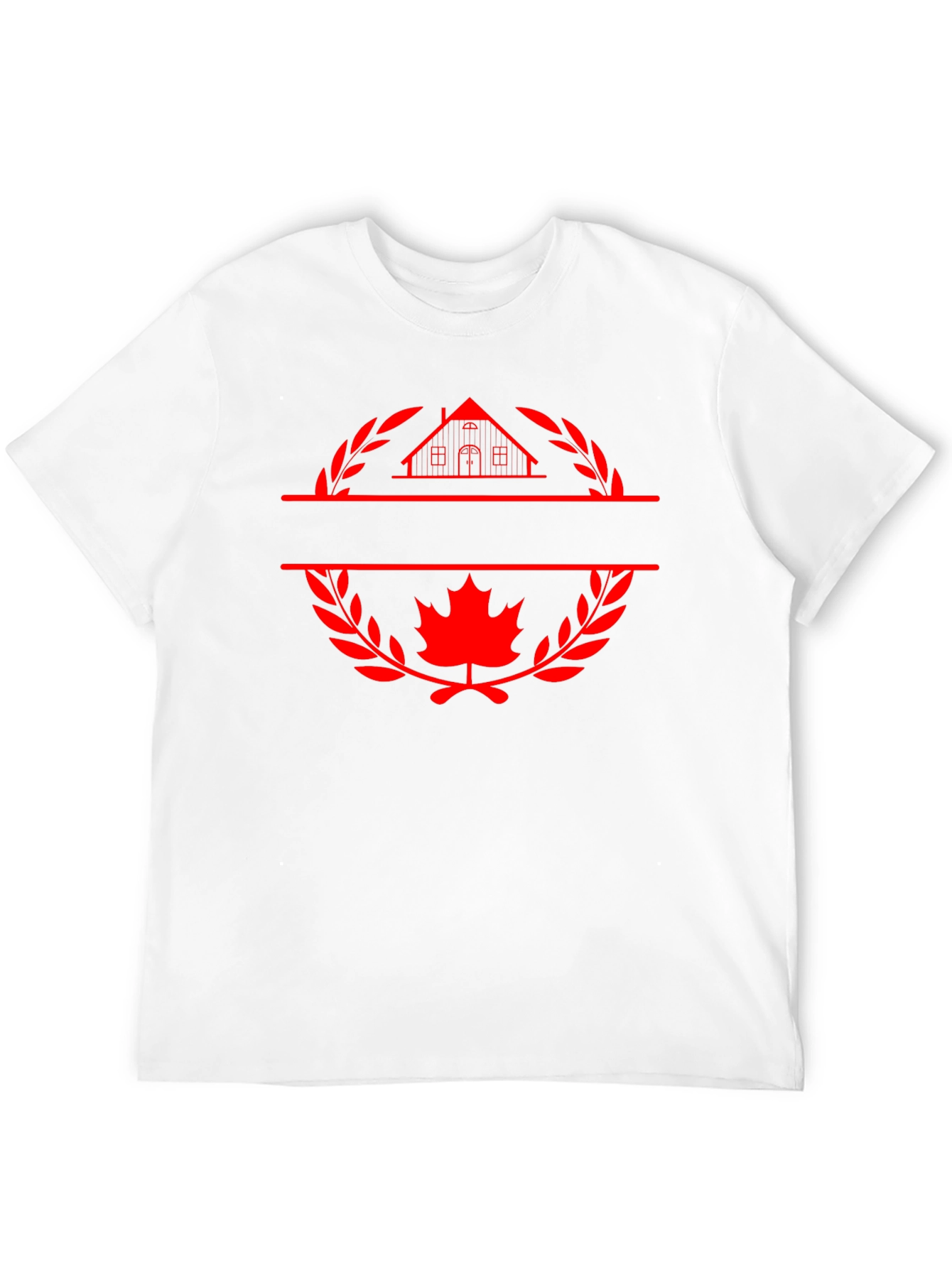 Black Black T-Shirt with House and Maple Leaf Graphic view 12