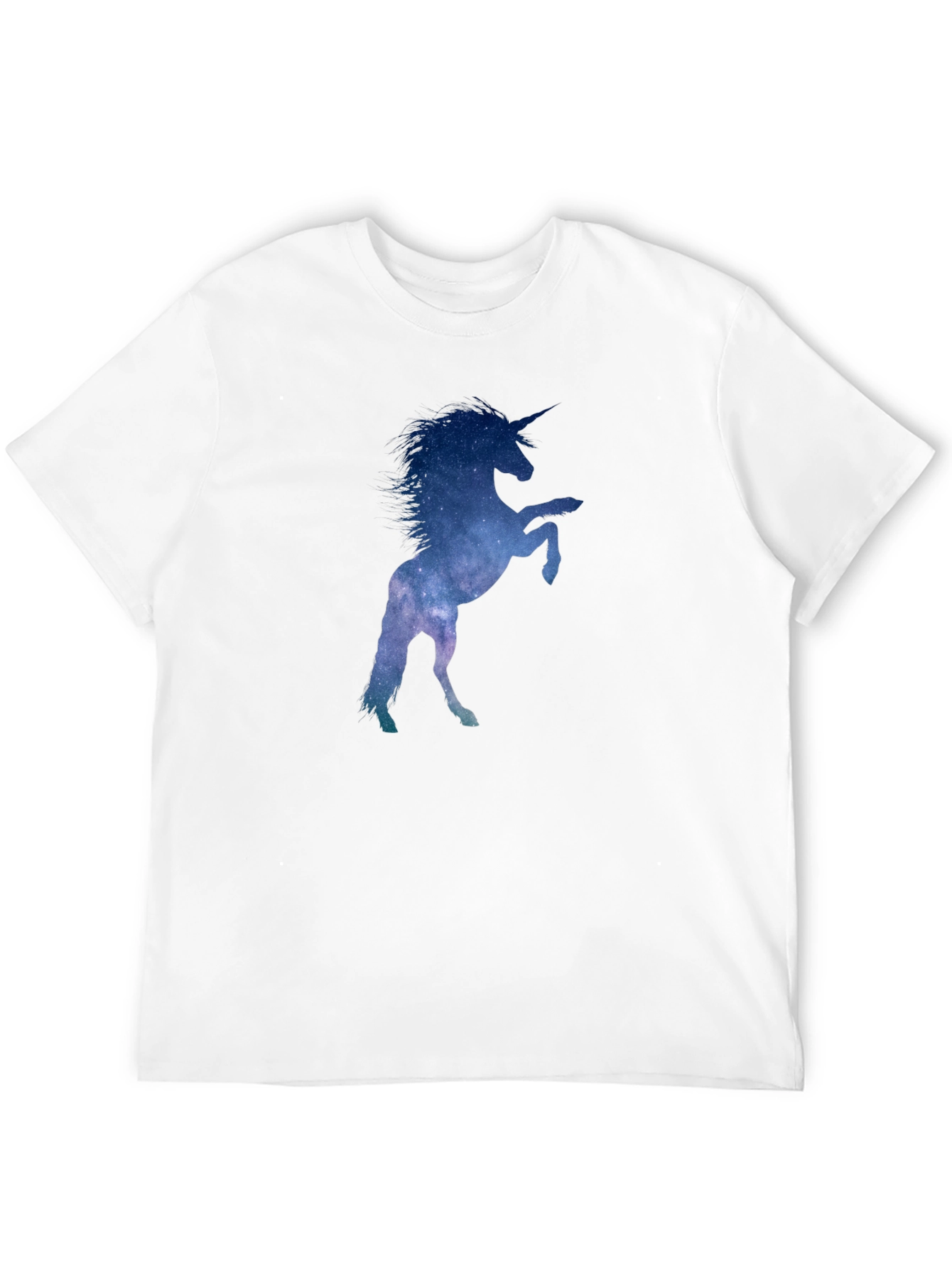 Black Unicorn Galaxy Silhouette T-Shirt - Black Cotton Tee view 12