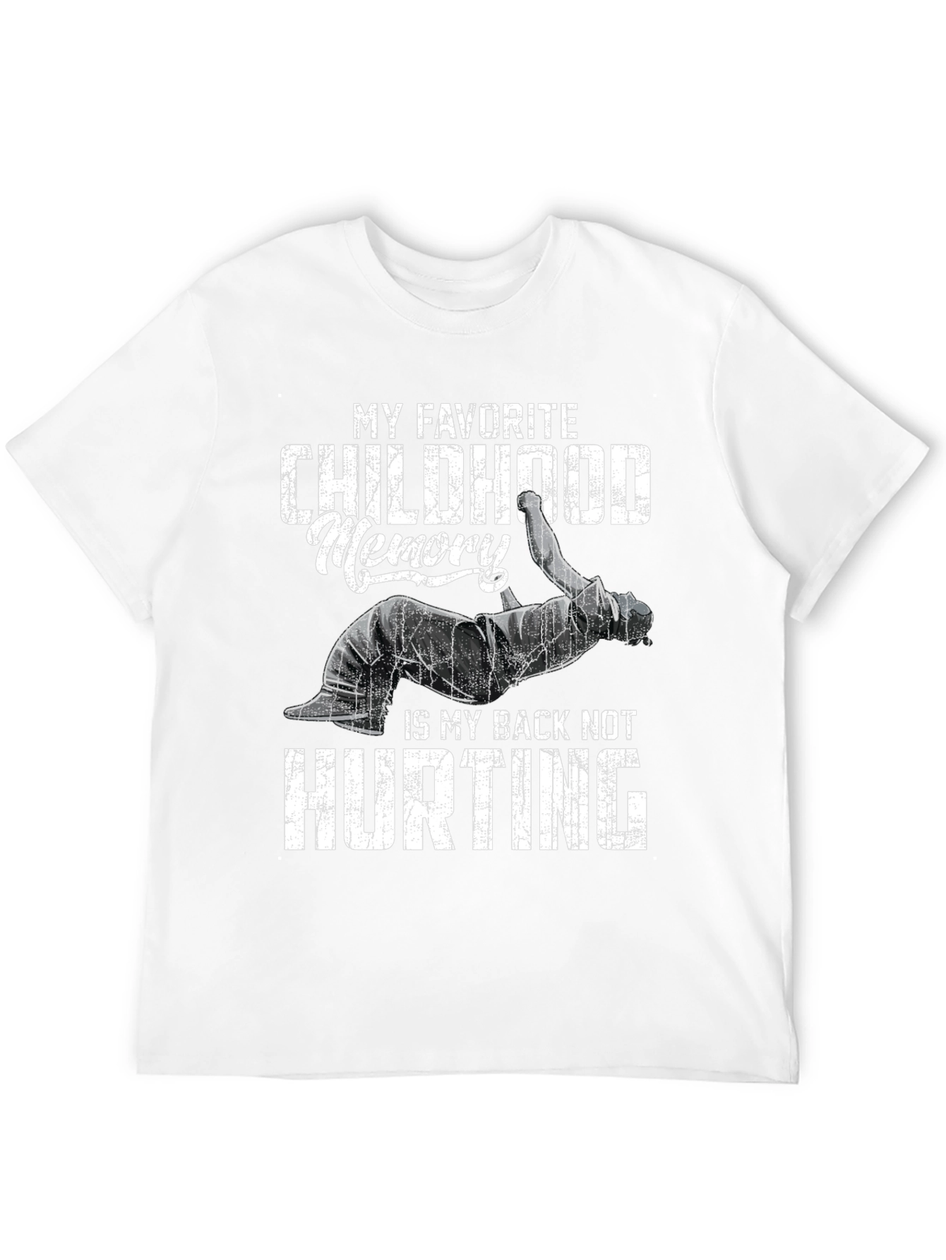 Black Funny Back Pain T-Shirt: Childhood Memory view 12