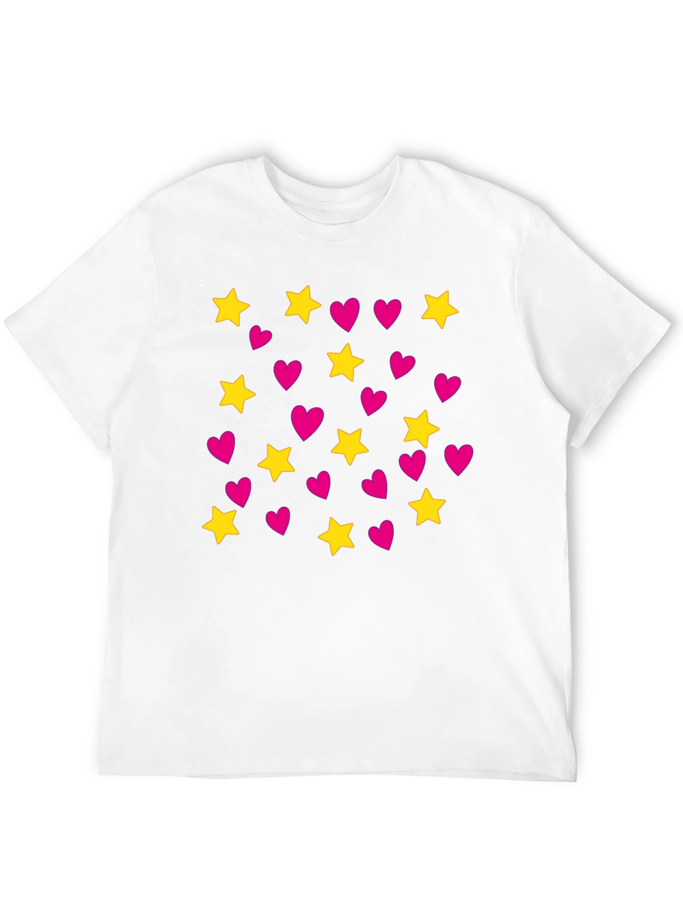 Black Star and Heart Pattern T-Shirt view 12