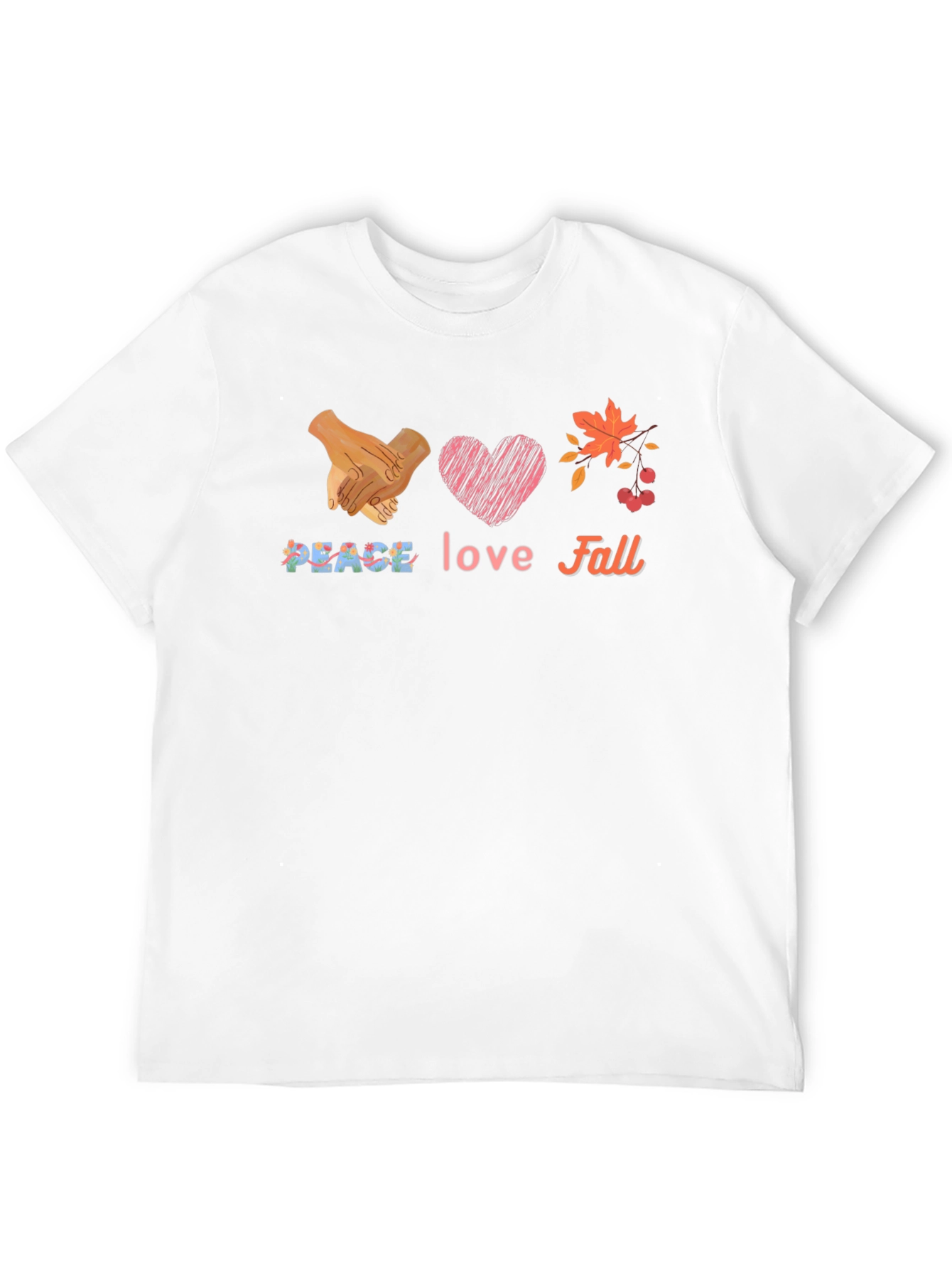 Black Peace Love Fall Graphic T-Shirt view 12