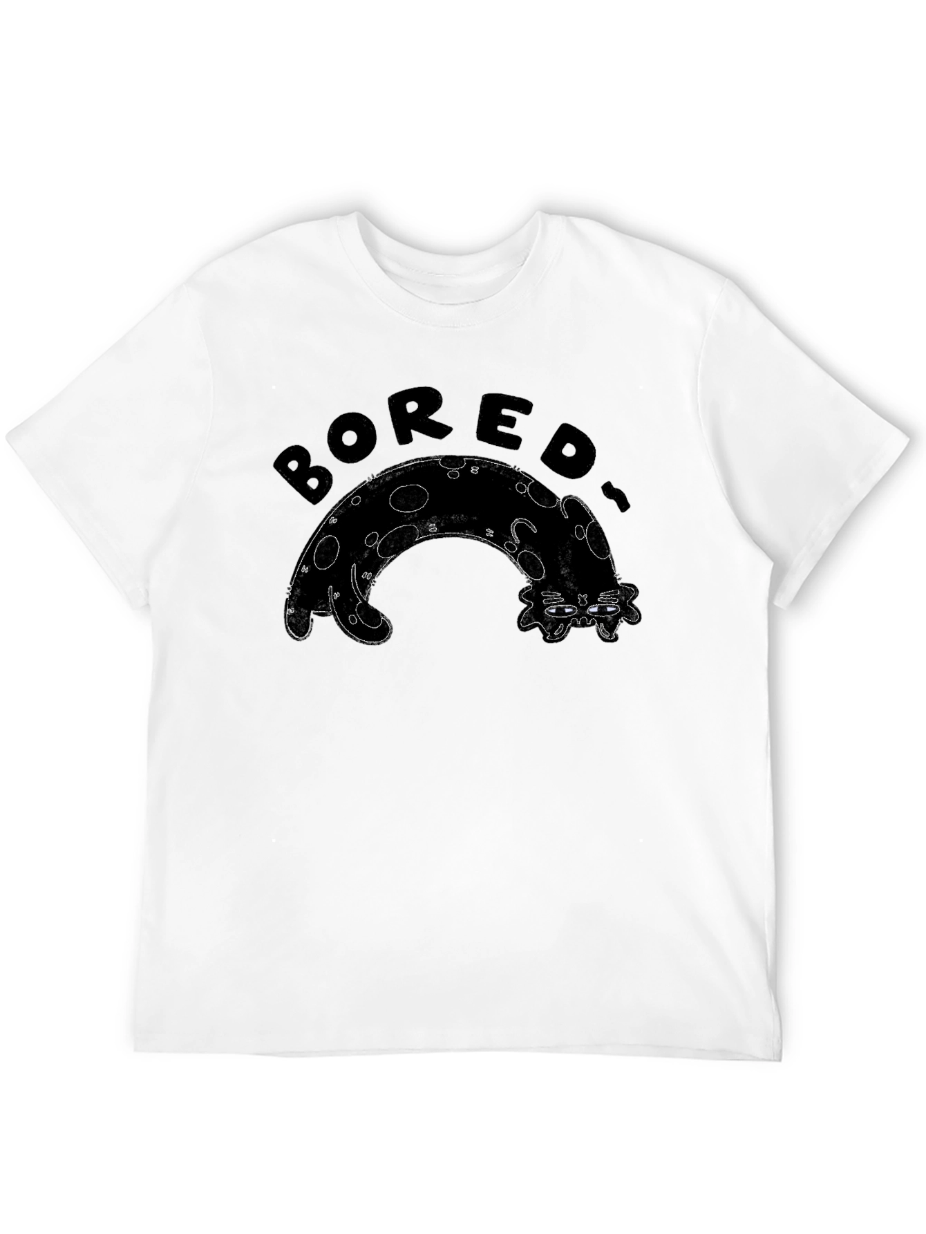 Black Bored Cat Graphic Tee - Black view 12