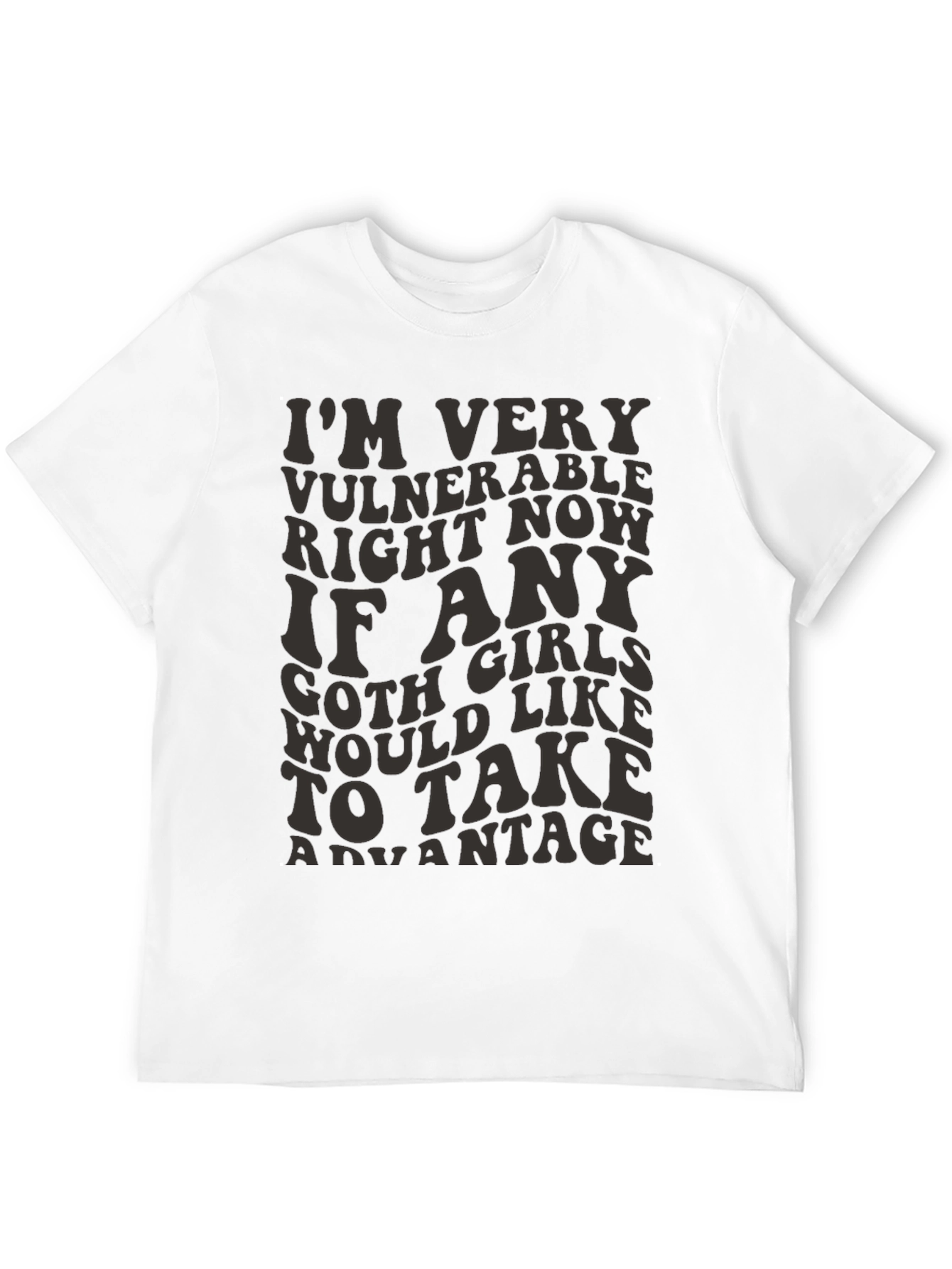 Black Vulnerable Goth Girls T-Shirt - Funny Graphic Tee view 12