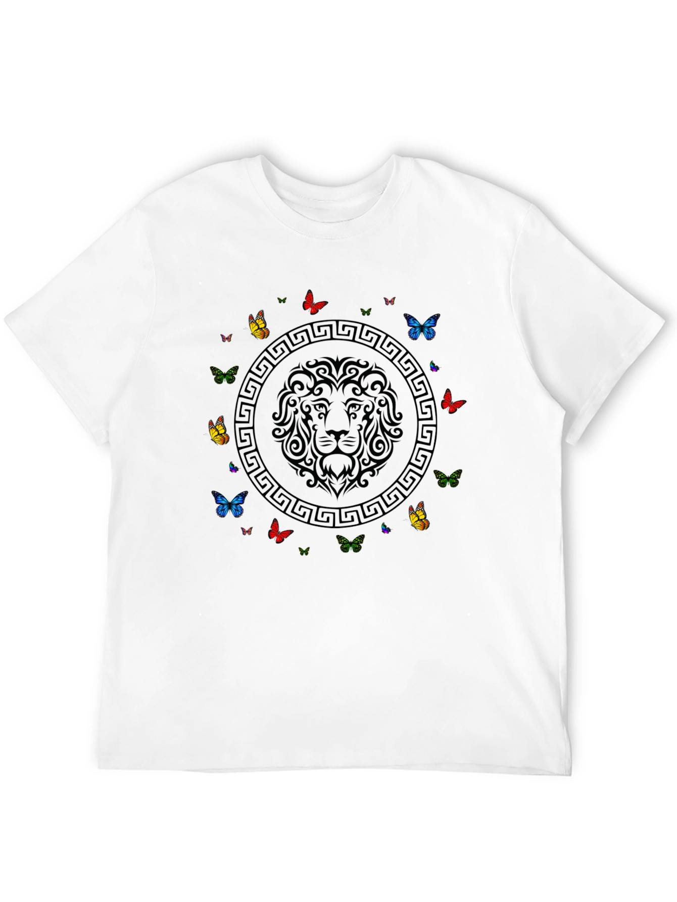 Black Lion & Butterfly Graphic Tee - Black view 12