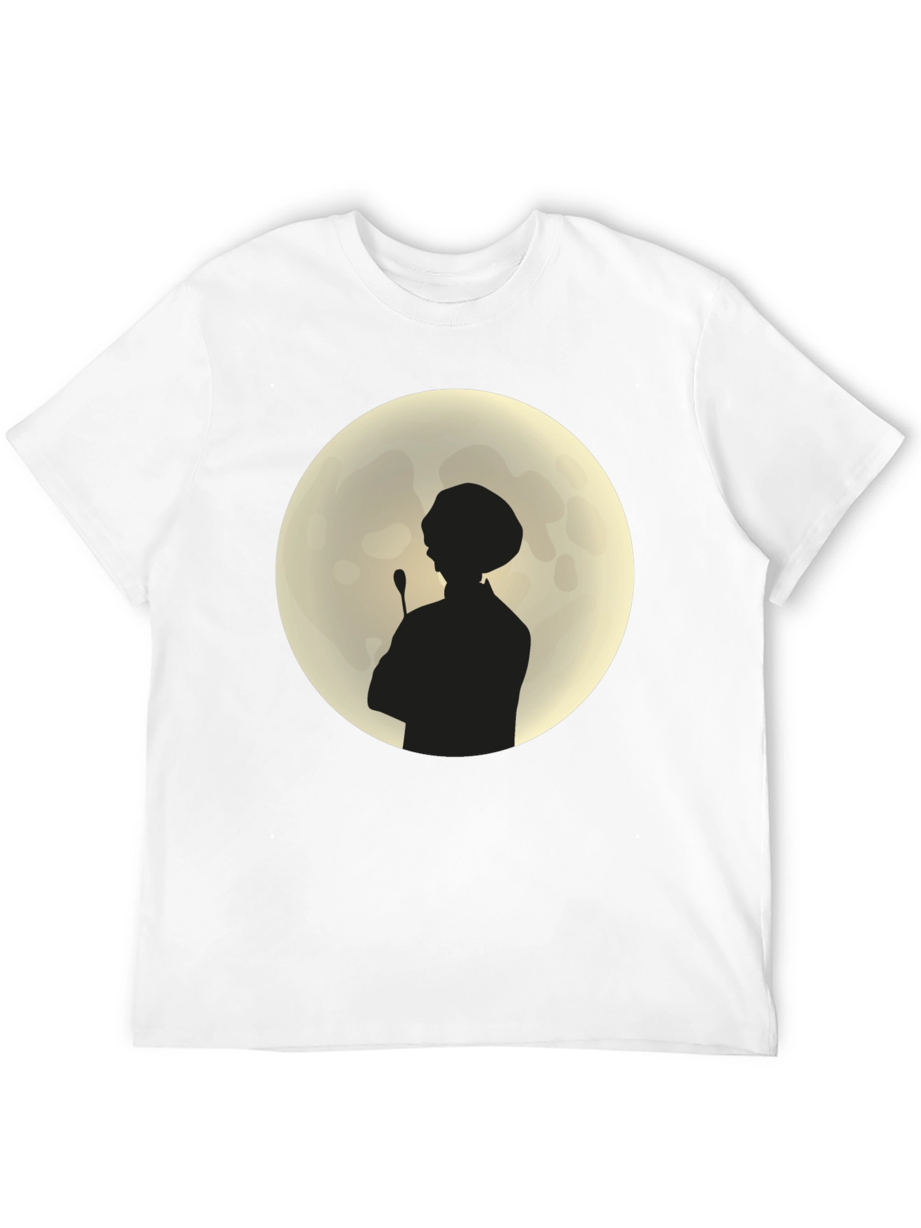 Silhouette Chef on Moon Black T-Shirt - 12