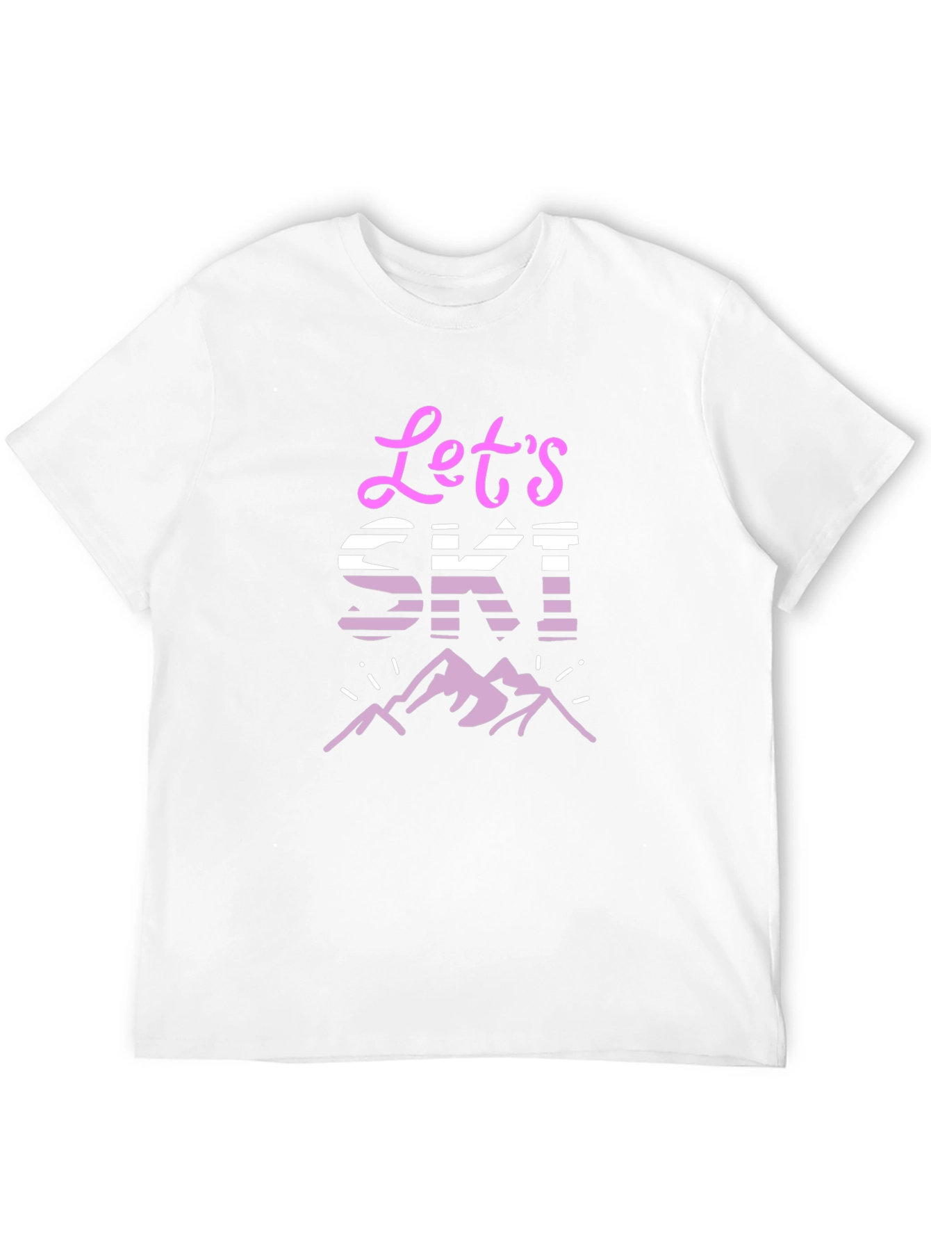 Black Let's Ski! Graphic Tee - Mountain Adventure T-Shirt view 12