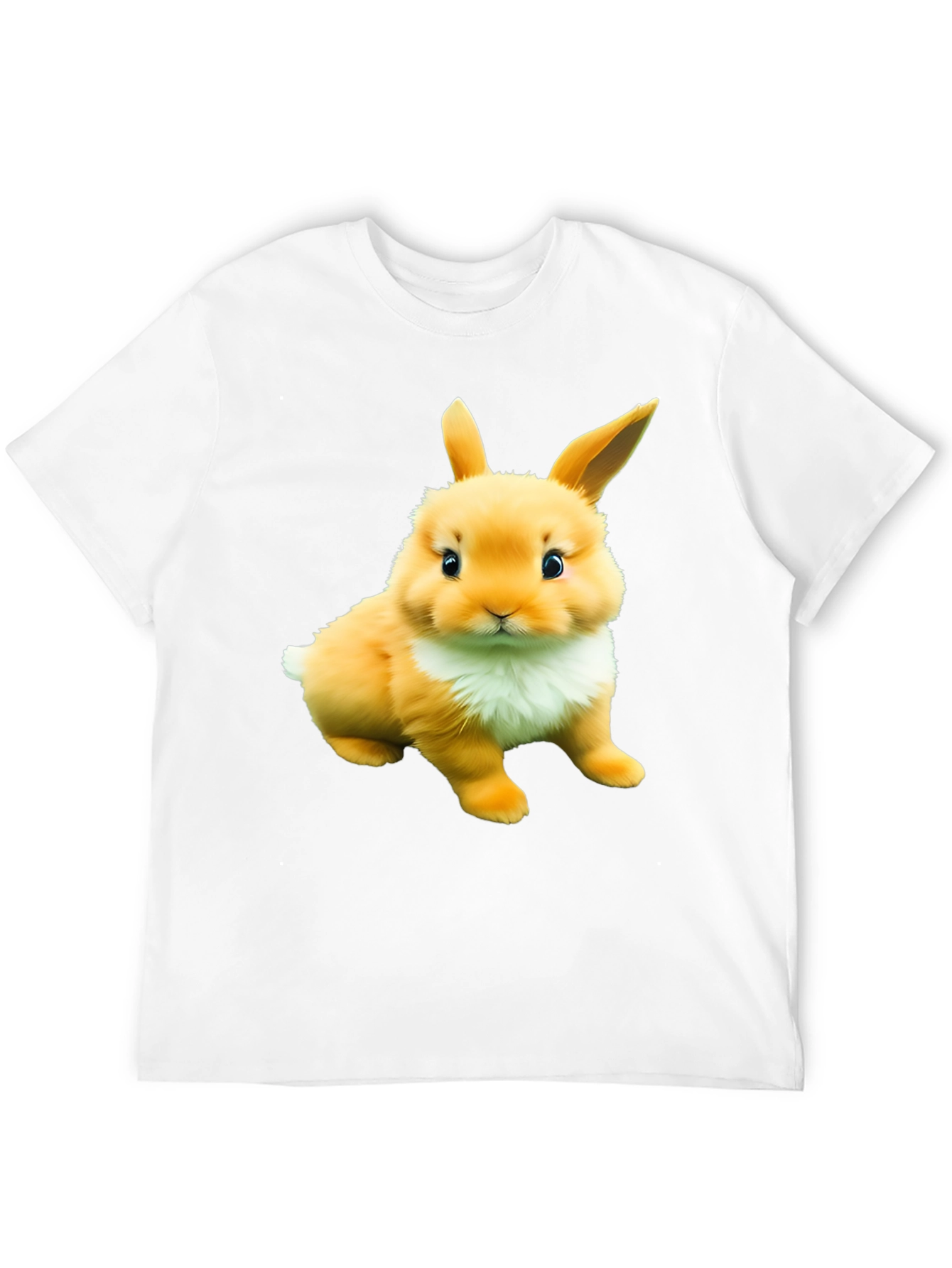 Black Cute Bunny Graphic Tee - Soft Cotton Blend Shirt view 12