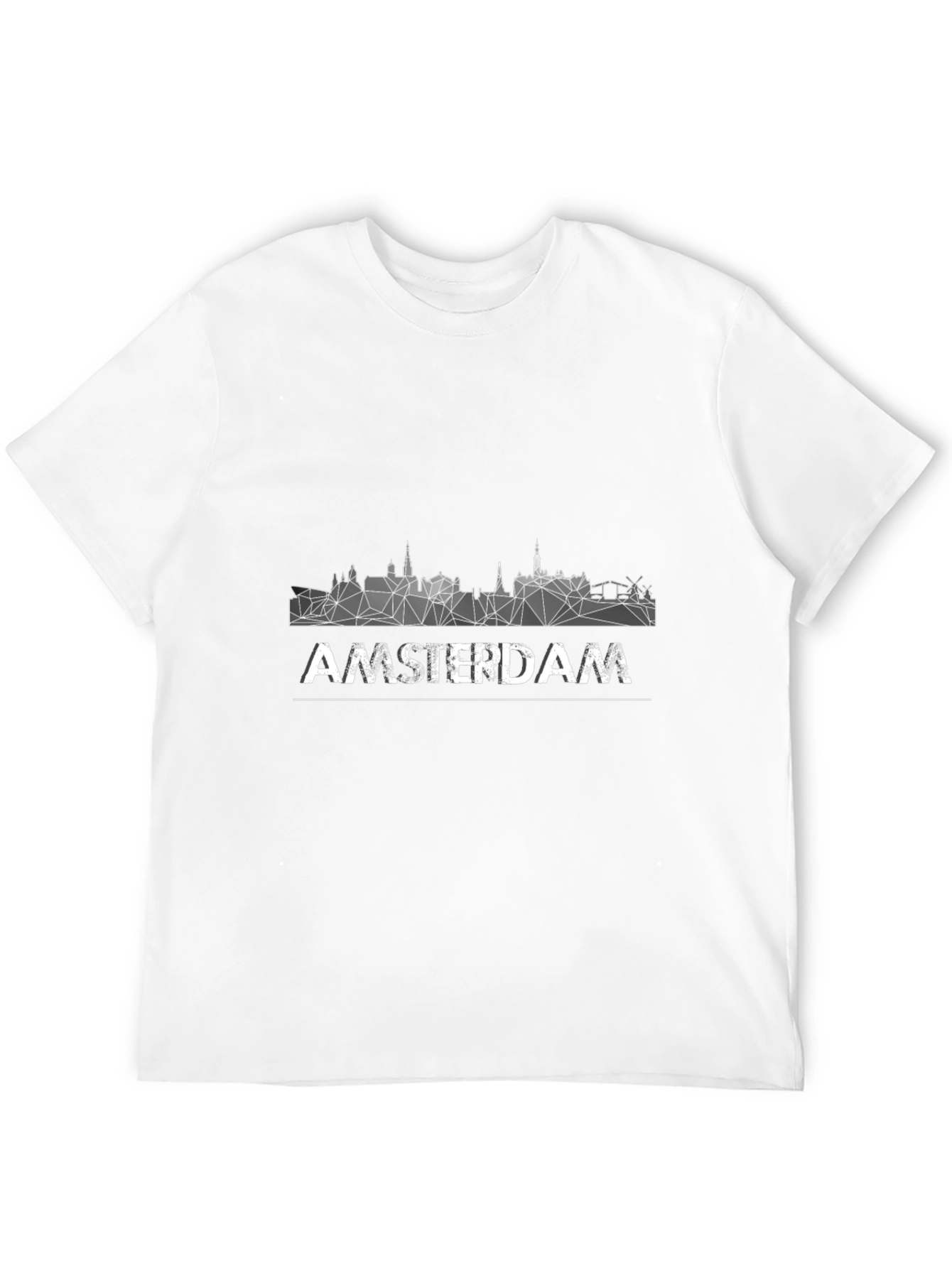 Black Amsterdam Skyline Geometric Graphic Tee view 12