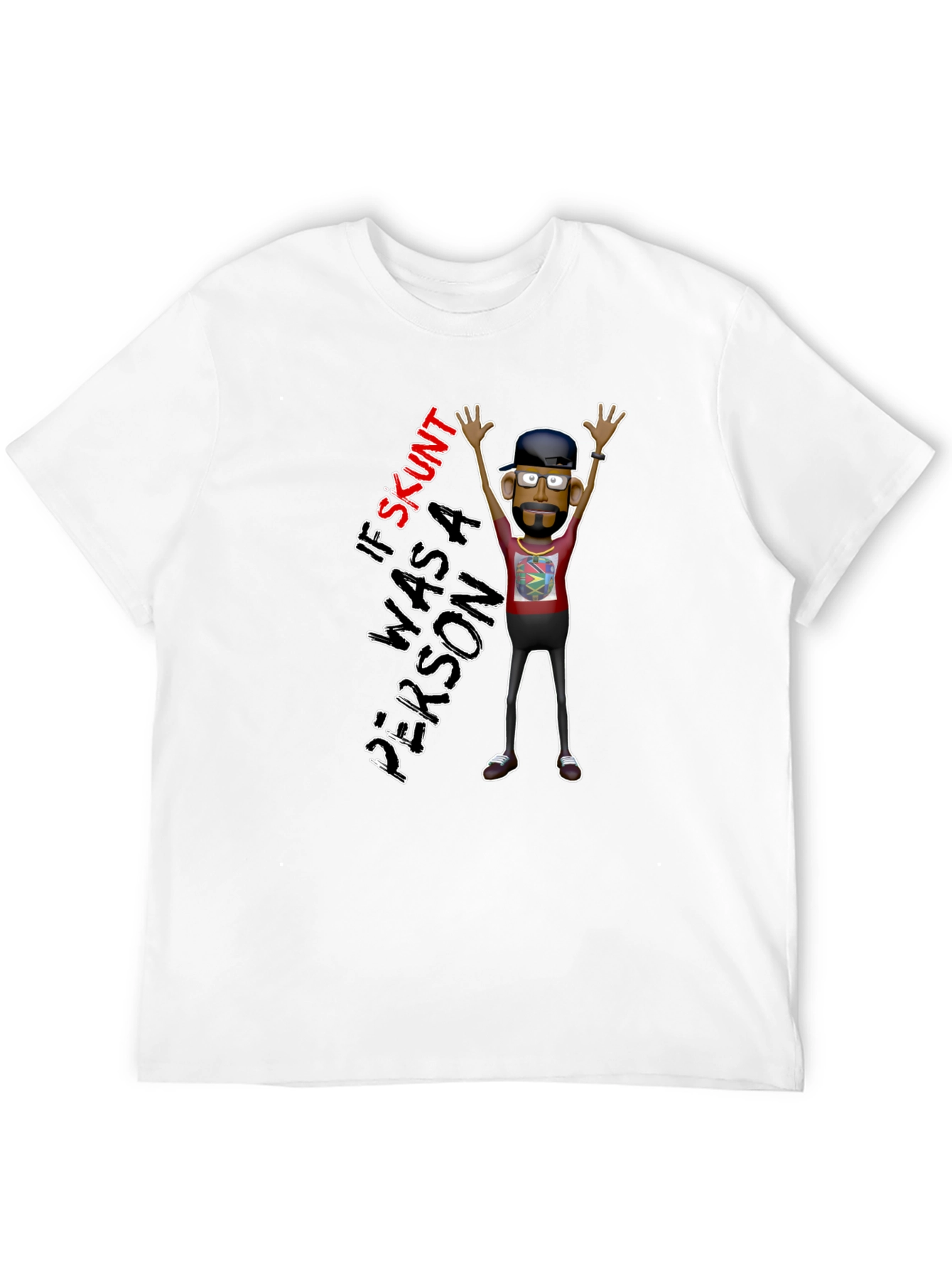 Black Skunt Person Graphic Tee - Funny Novelty Shirt view 12