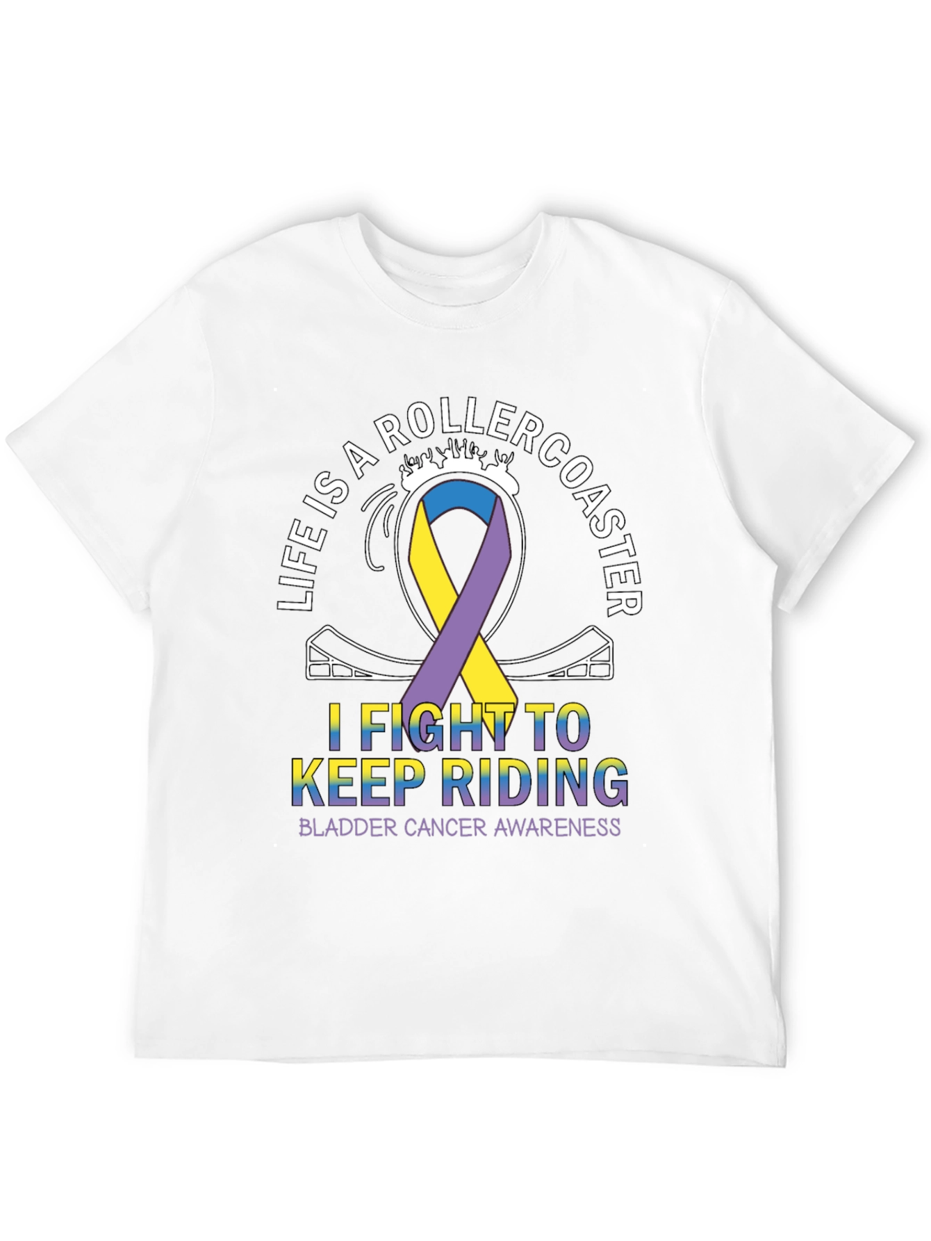 Bladder Cancer Awareness Rollercoaster T-Shirt - 12
