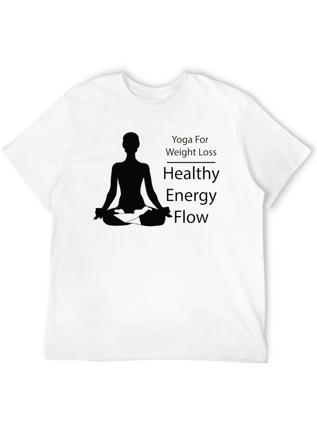 Black Yoga Weight Loss Healthy Energy Flow Graphic Tee view 12