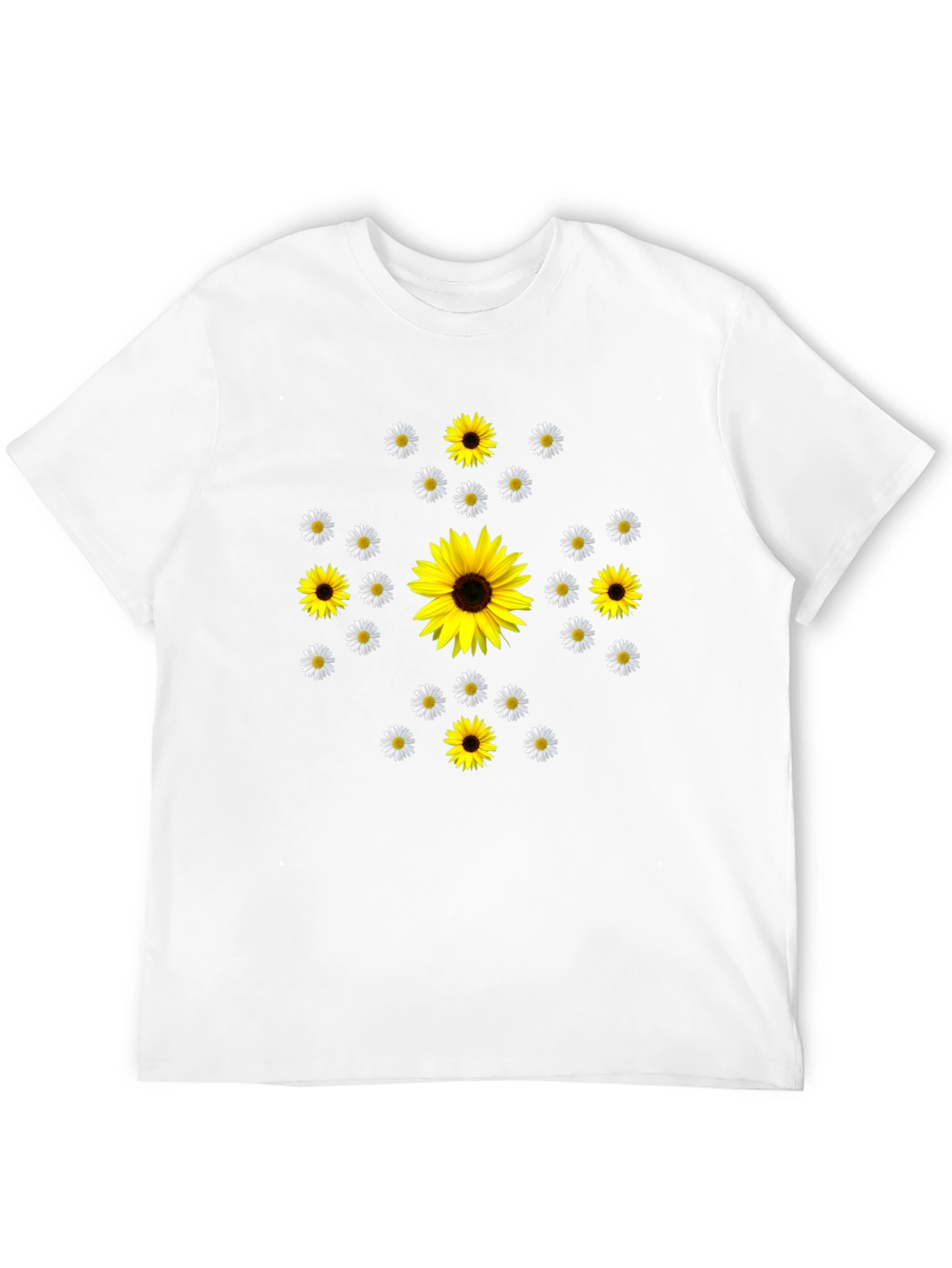 Black Sunflower and Daisy Graphic Tee view 12
