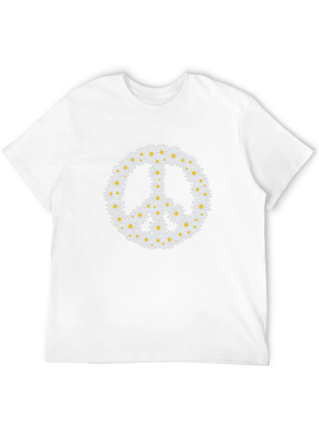 Black Daisy Peace Sign Black T-Shirt view 12