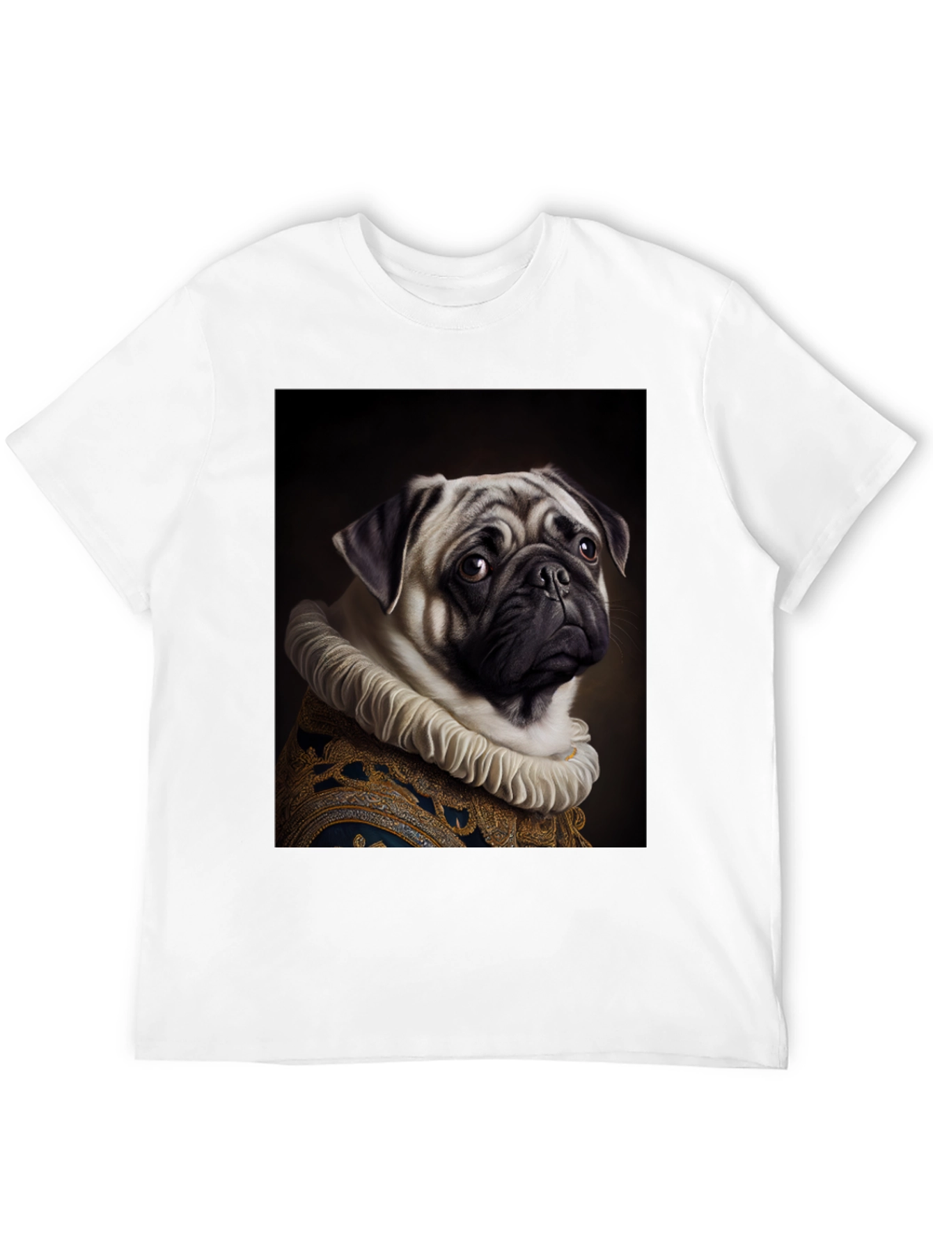 Black Regal Pug Graphic Tee - Black Cotton T-Shirt view 12