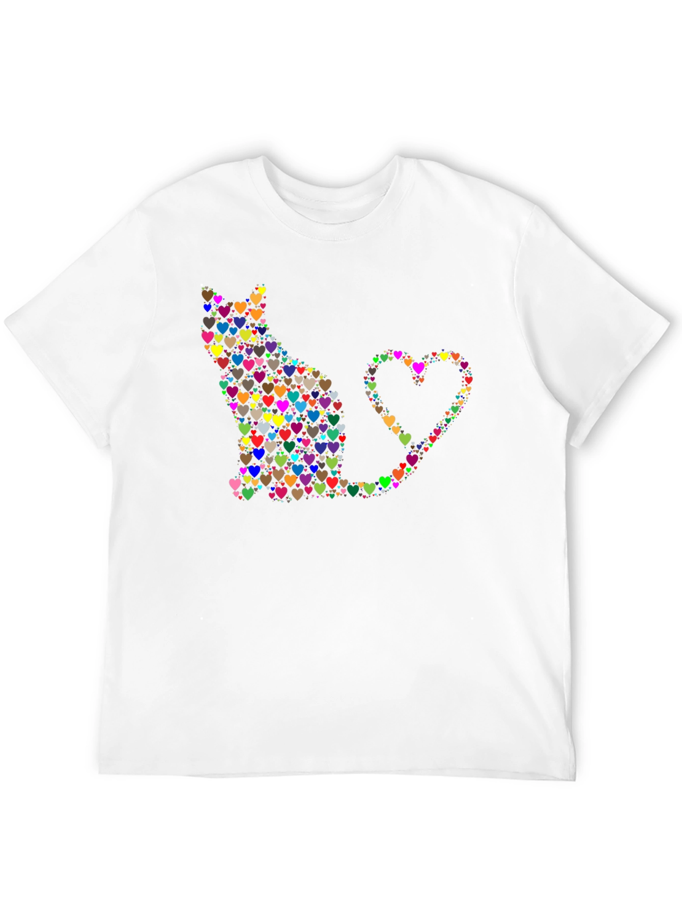 Black Heart Cat Graphic Tee - Black Cotton Shirt view 12