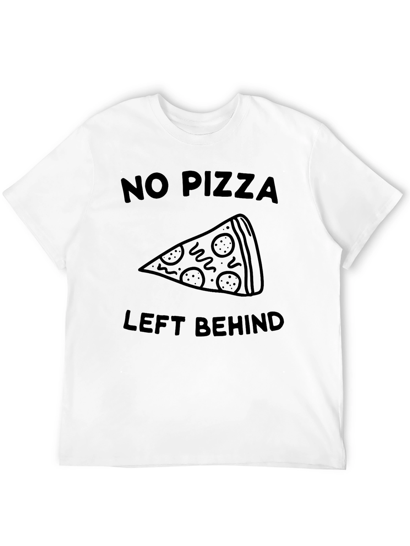 Black No Pizza Left Behind T-Shirt - Funny Foodie Tee view 12