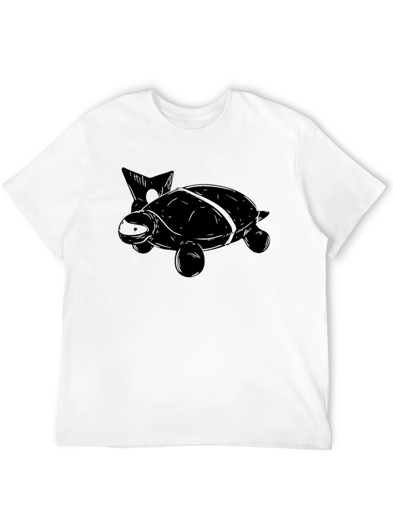 Black Turtle Graphic Print Men's Black T-Shirt view 12