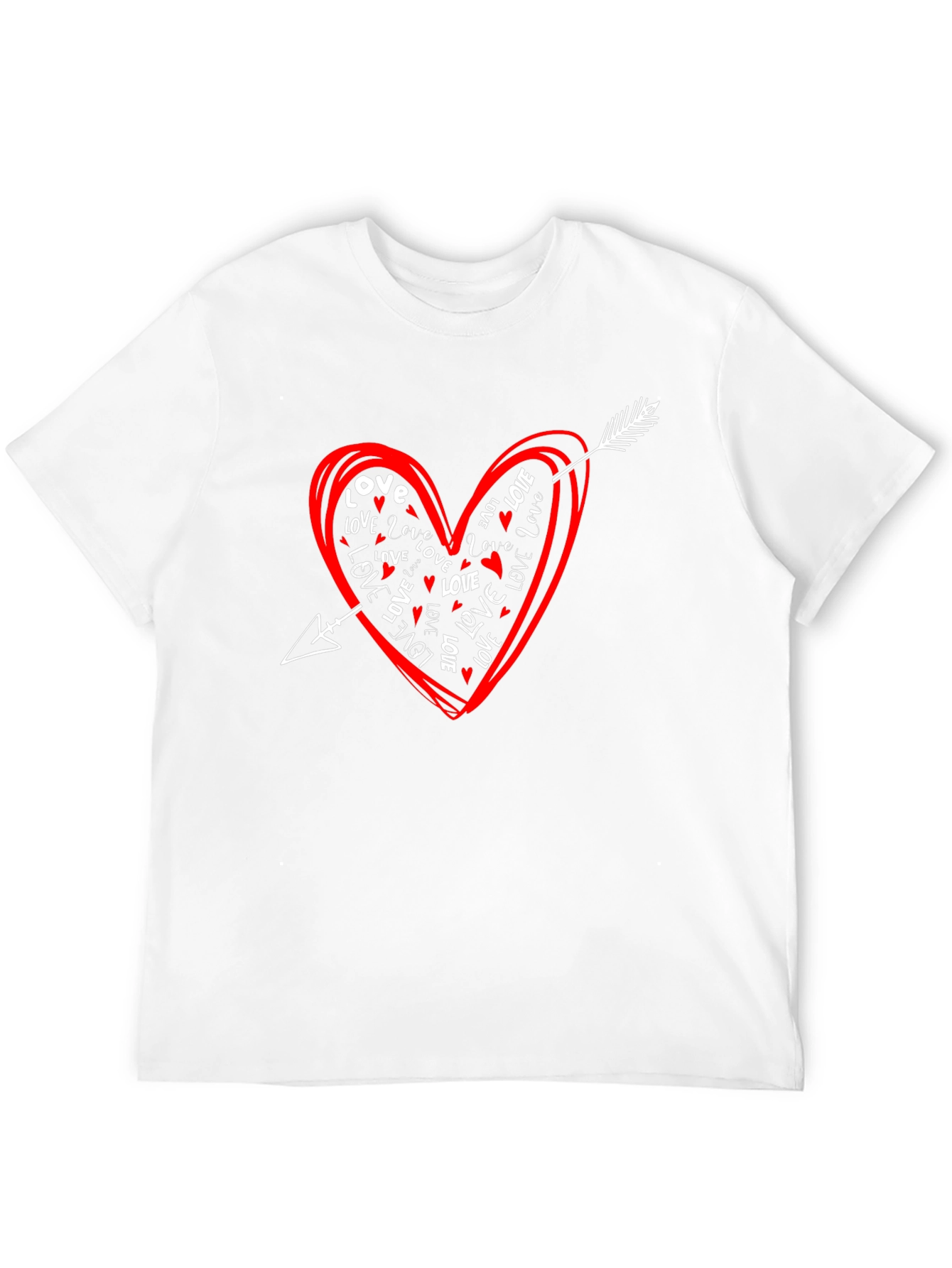 Black Love Heart Arrow Graphic Tee - Black Casual Shirt view 12