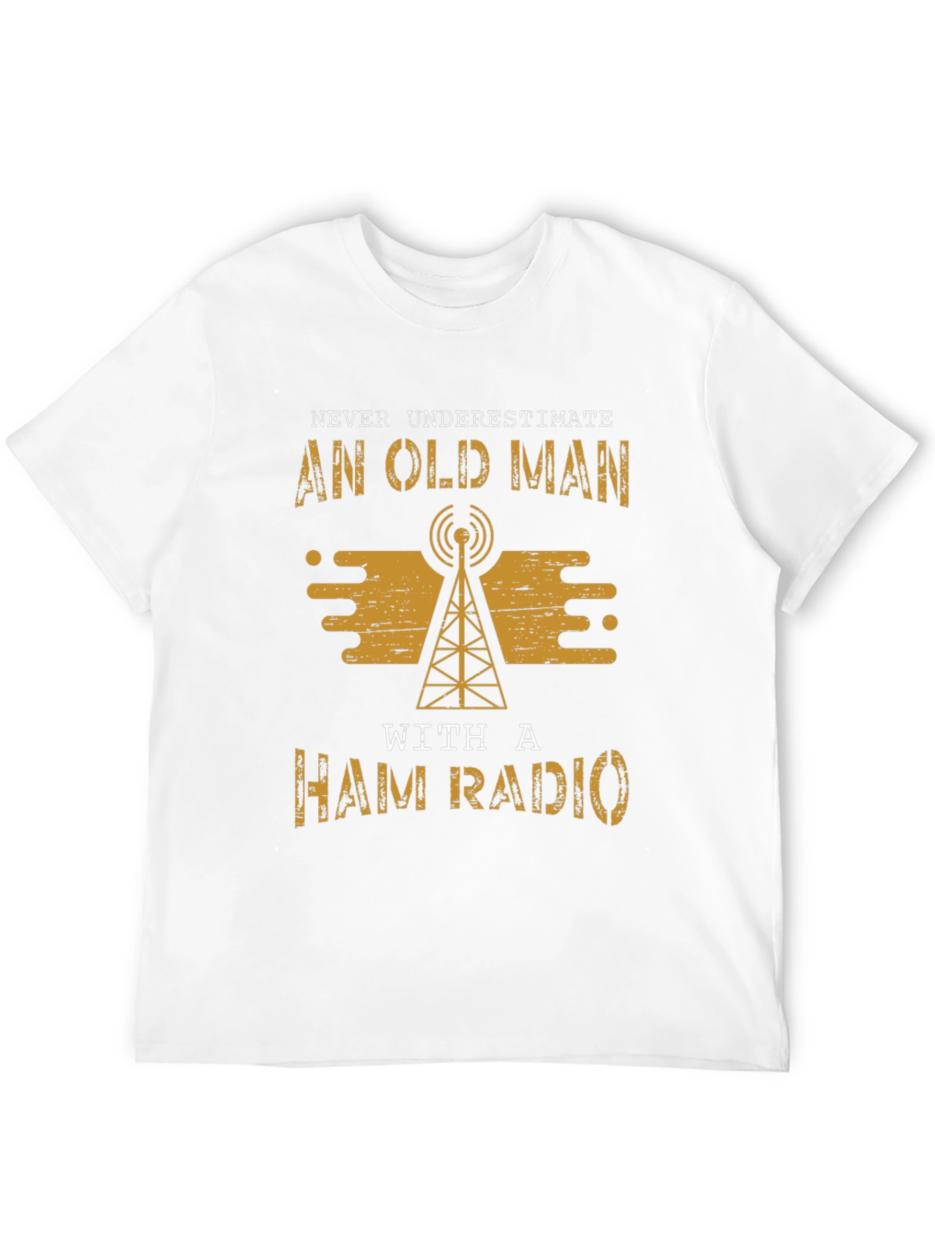 Black Old Man Ham Radio T-Shirt view 12