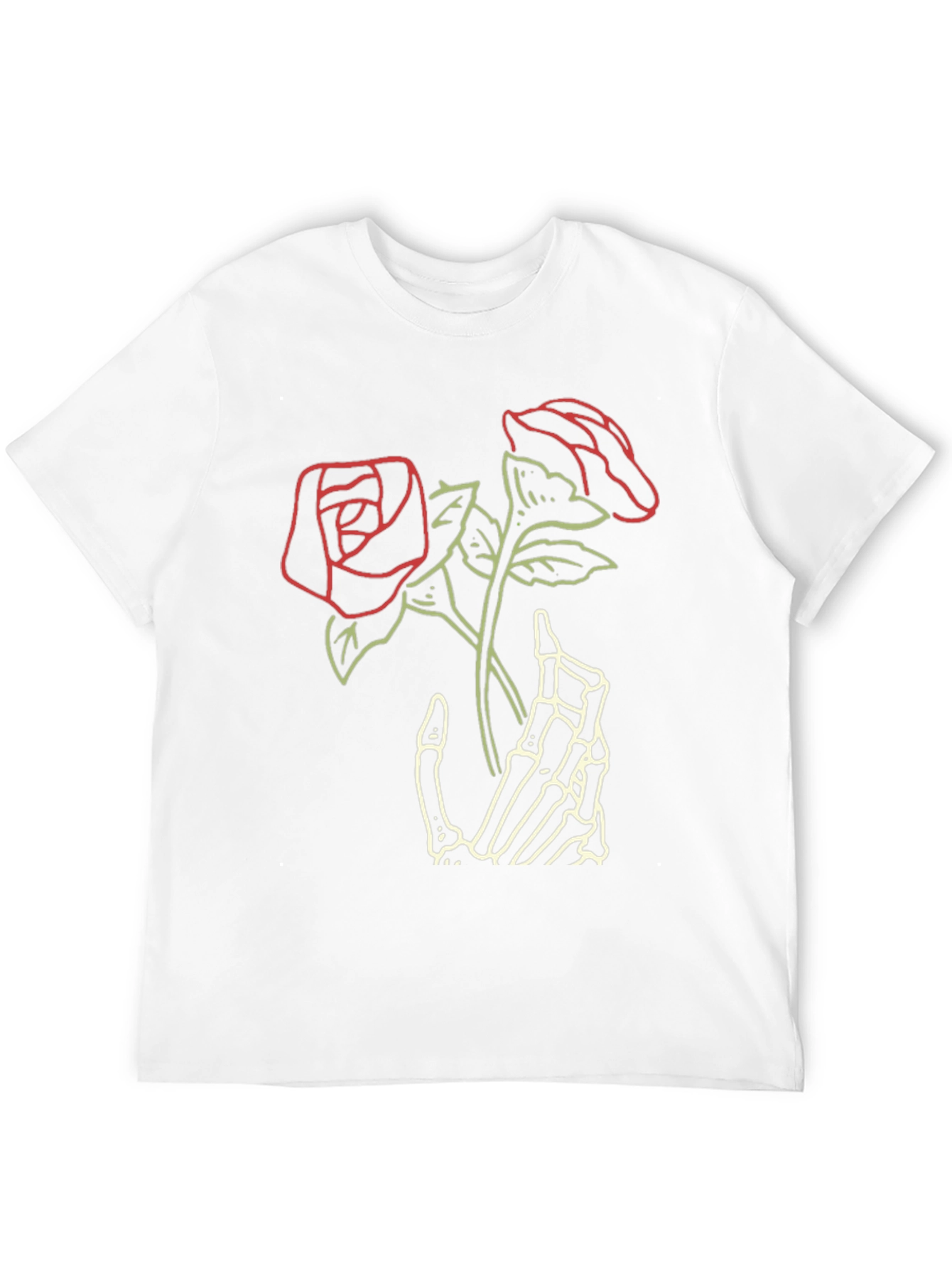 Black Skeleton Hand Roses Graphic Tee - Dark Aesthetic view 12