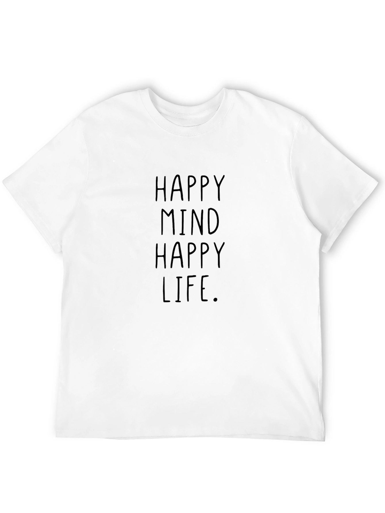 Black Happy Mind Happy Life Graphic T-Shirt - Black view 12
