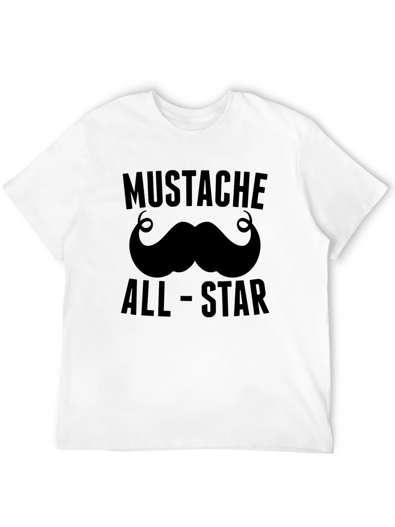 Black Mustache All-Star Graphic Tee - Black Cotton Casual view 12