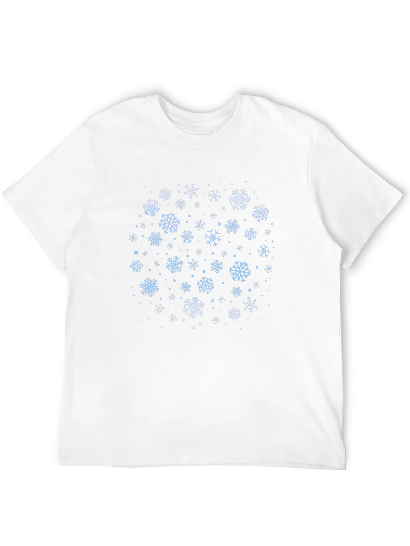 Black Snowflake Pattern Black T-Shirt view 12