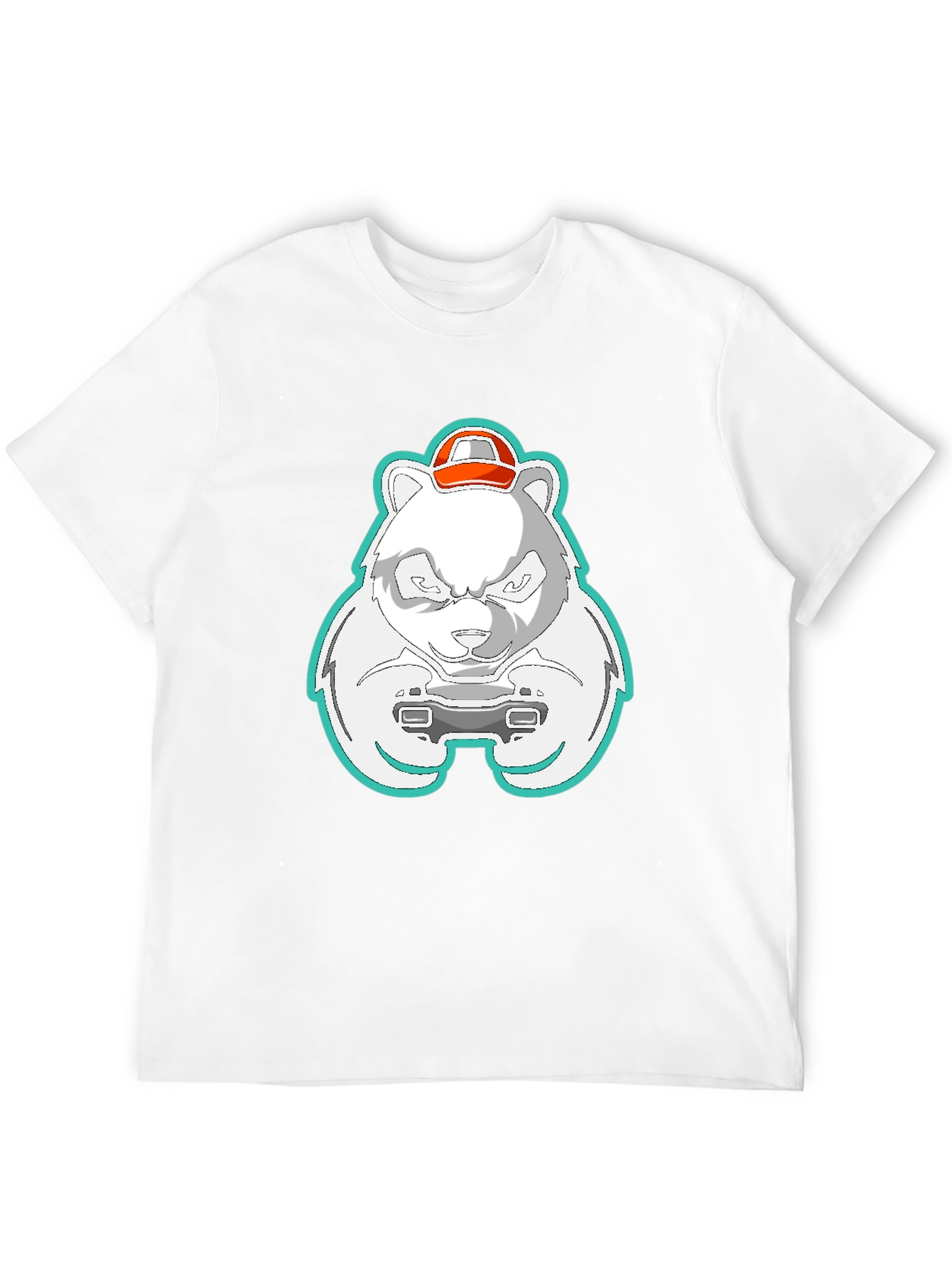 Black Gamer Panda T-Shirt - Cool Graphic Tee view 12